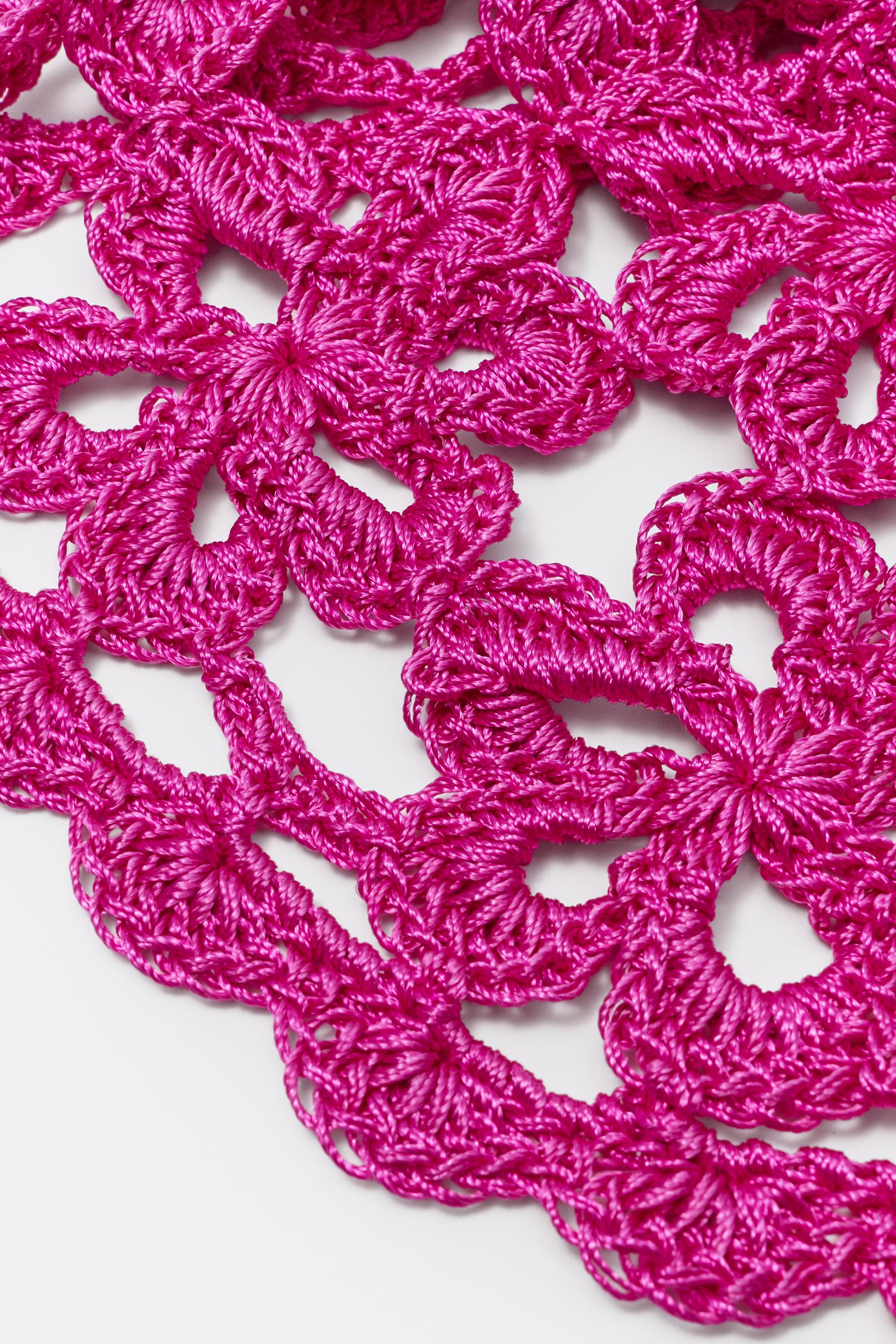 Crochet skullcap hat — Fuchsia