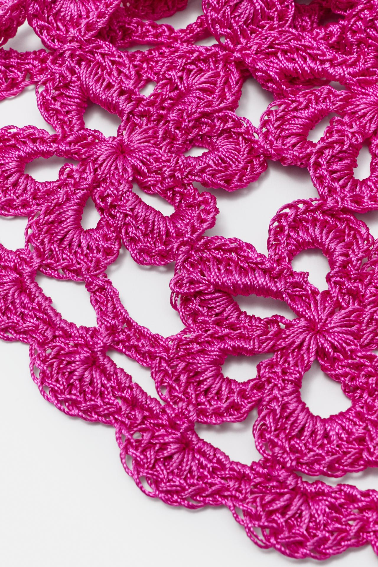 Crochet skullcap hat — Fuchsia
