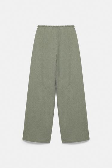 Wide-leg crepe trousers — Khaki 7
