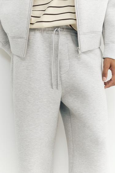 Neoprene-effect baggy trousers — Grey marl 4