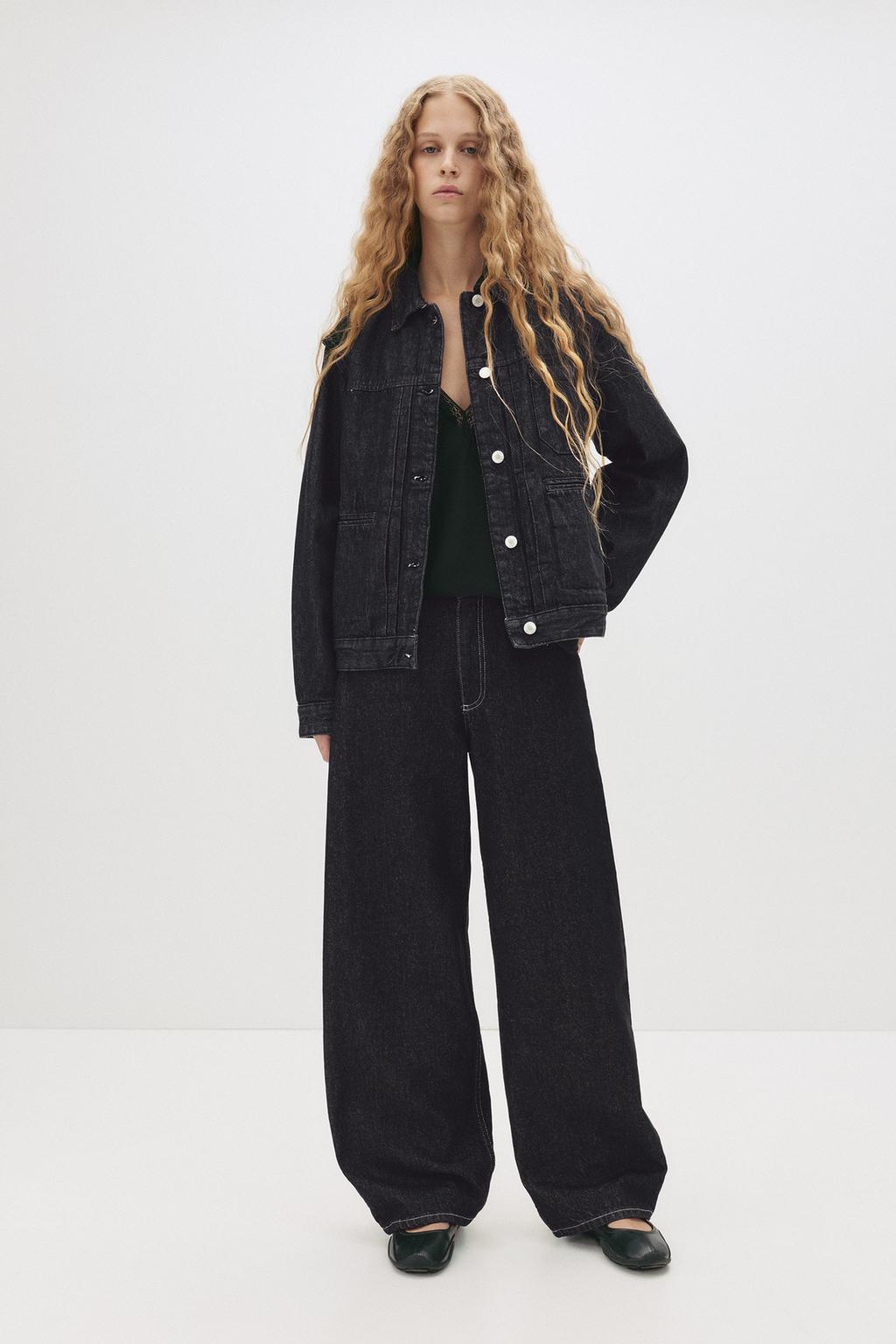 Star embroidered barrel jeans pull&bear - Main Image