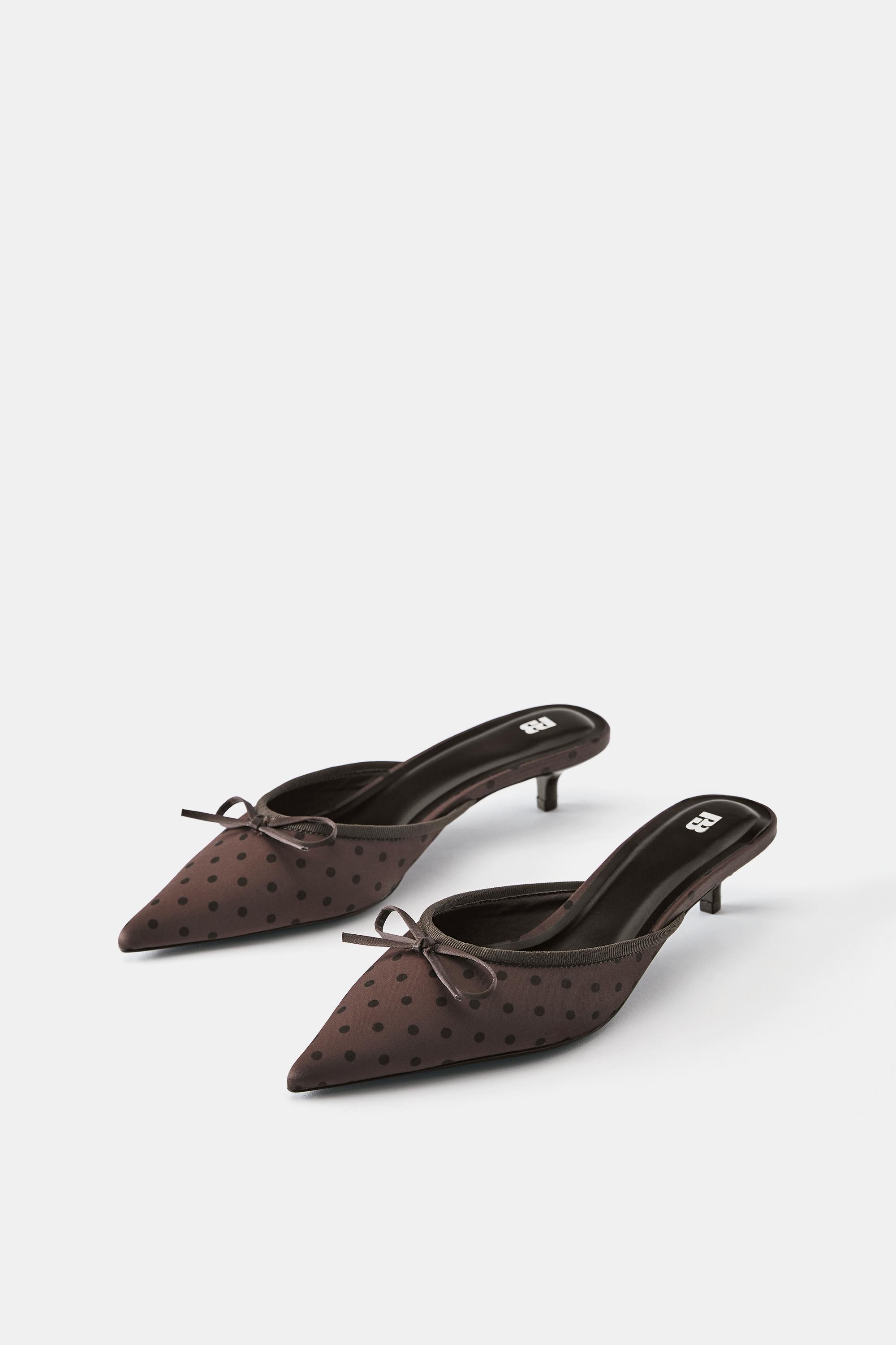 Polka dot mule heels — Brown
