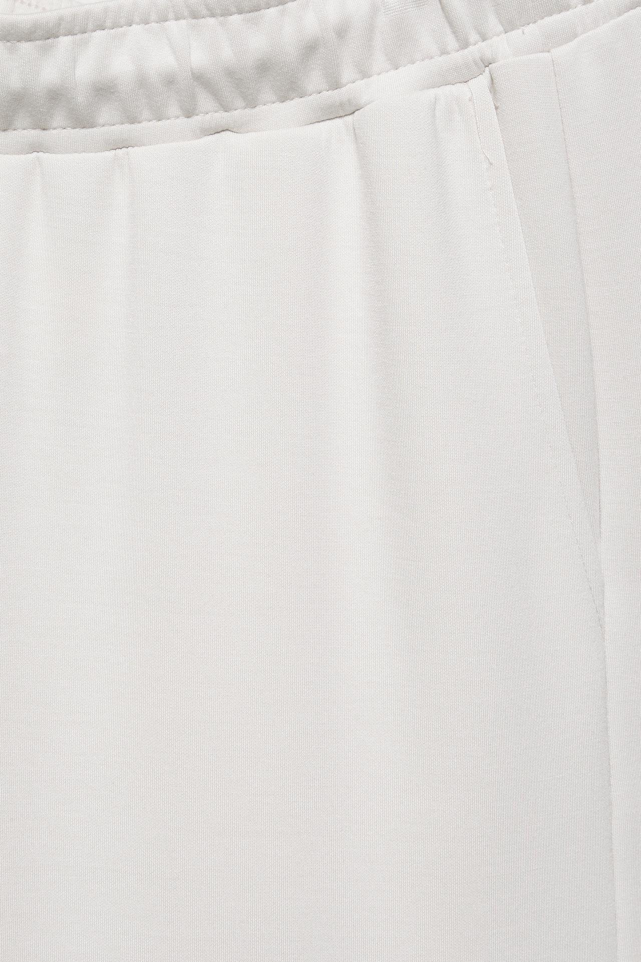 Soft-touch wide-leg trousers — Ecru