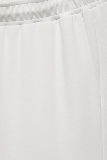 Soft-touch wide-leg trousers — Ecru 3
