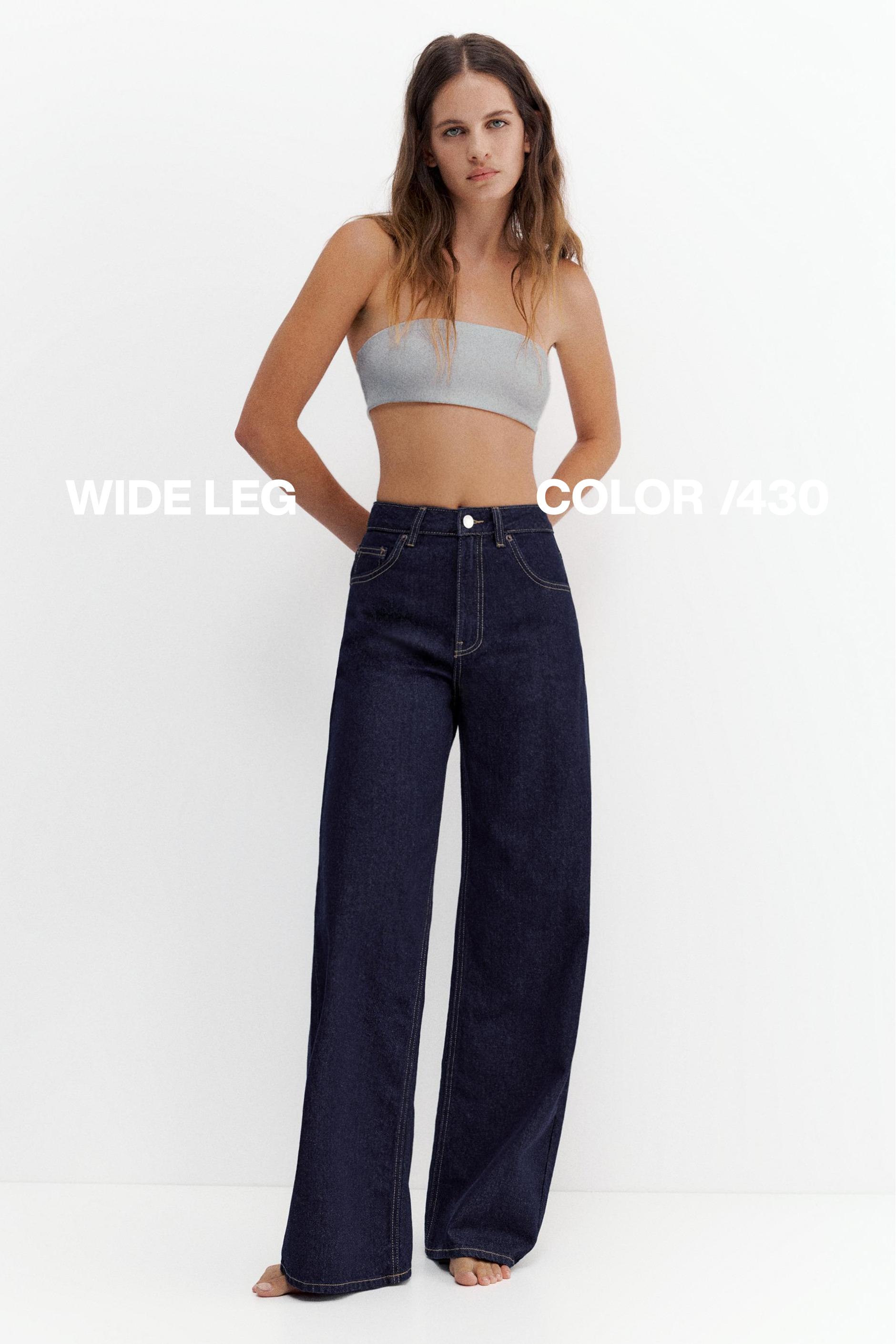 High-waist wide-leg jeans — Ink blue
