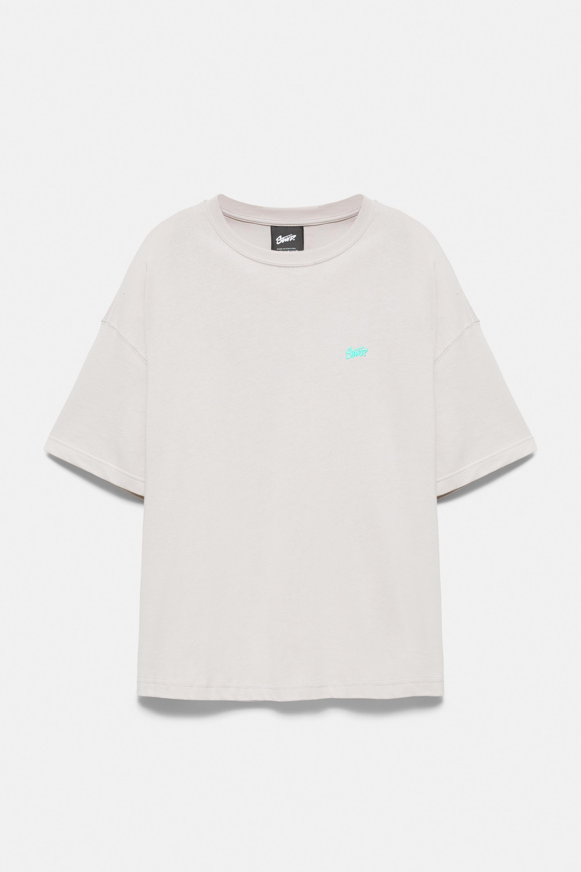 Boxy STWD logo T-shirt — Pearl grey