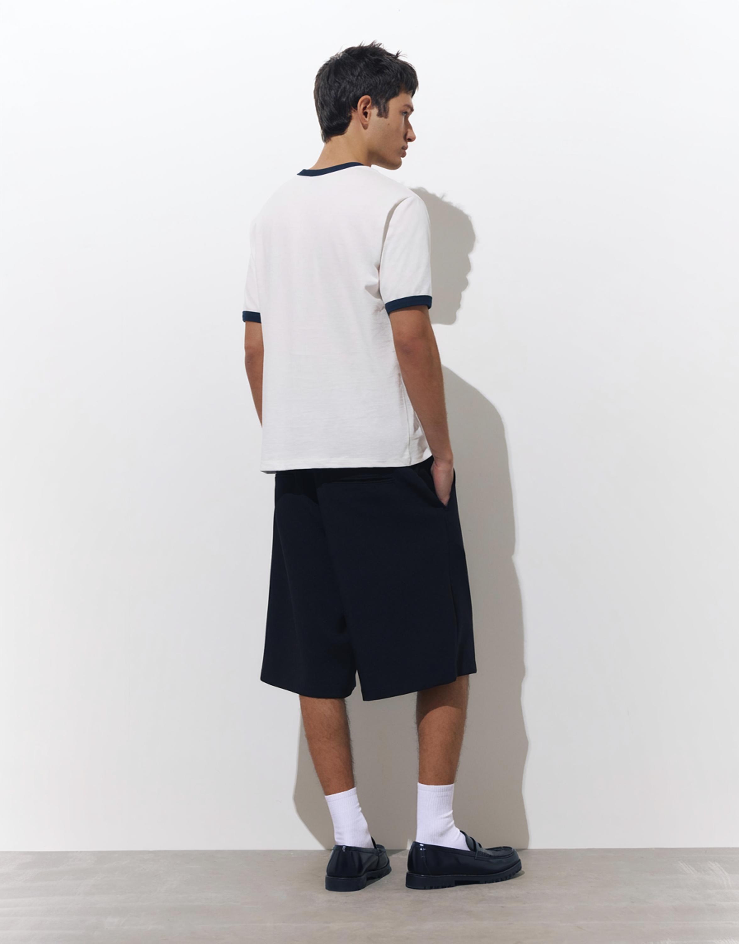 Kontrast ribana tişört - Görsel 24