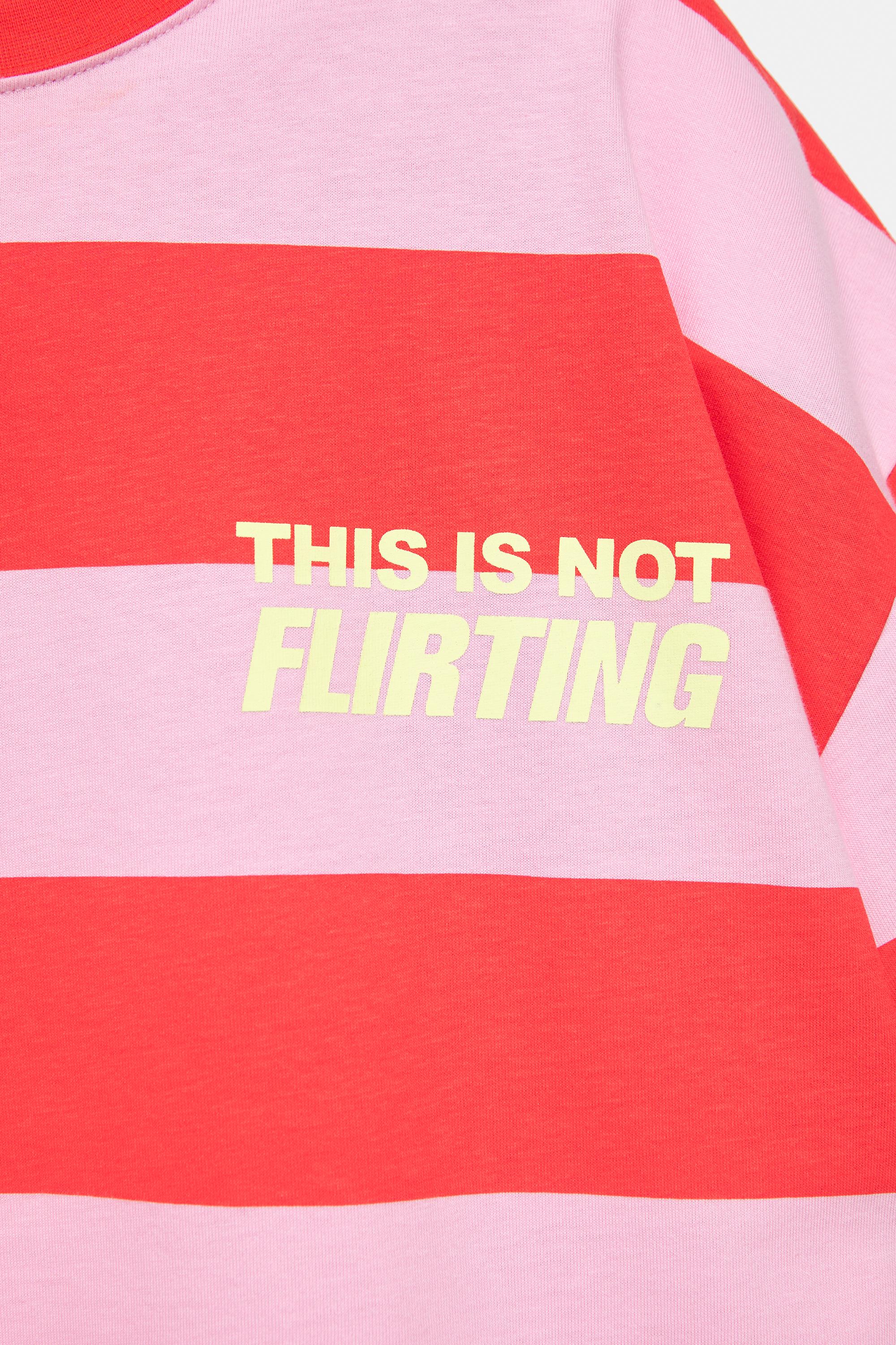 Oversize striped graphic T-shirt — Pink