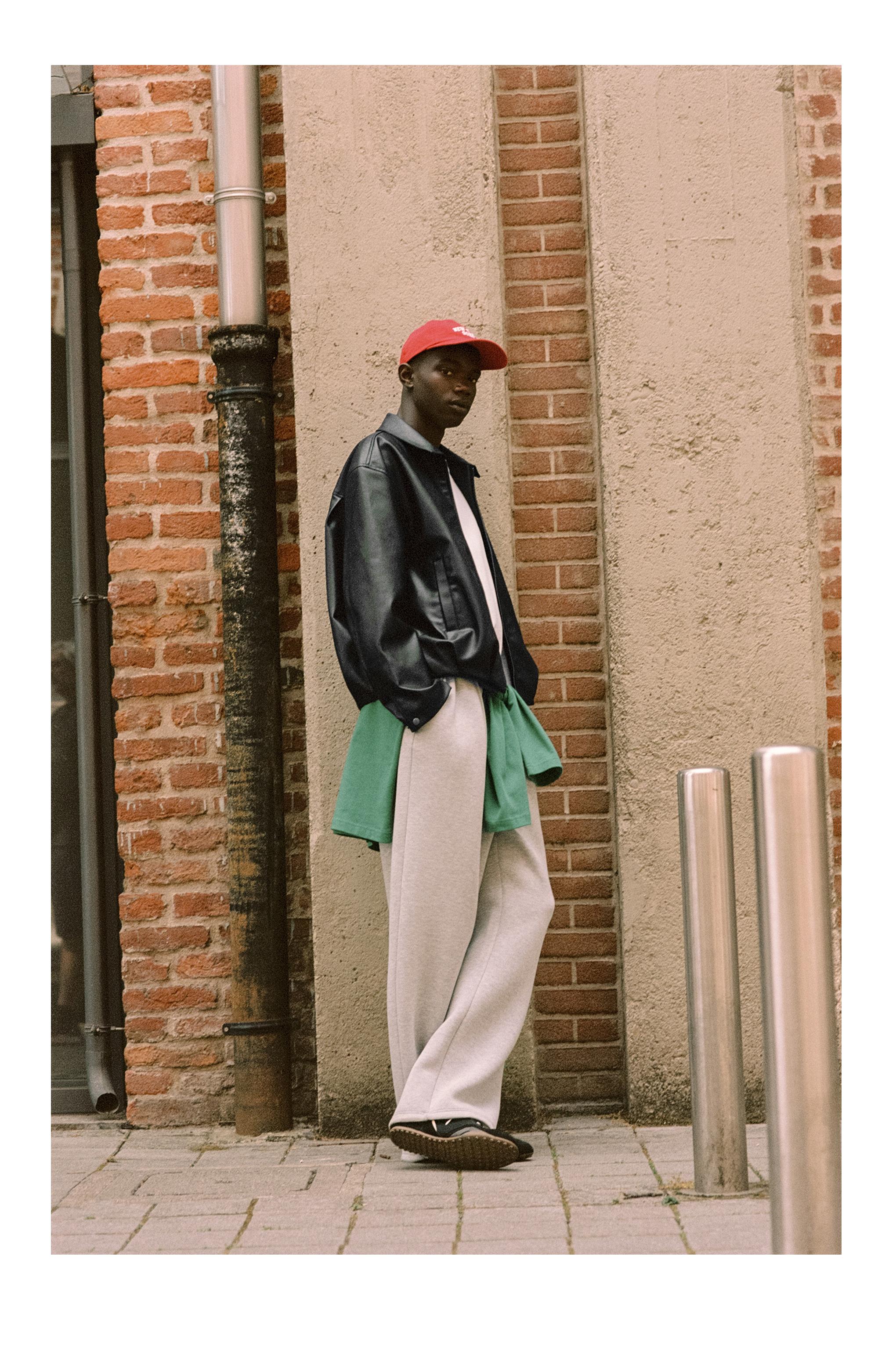 Leather-effect jacket — Black