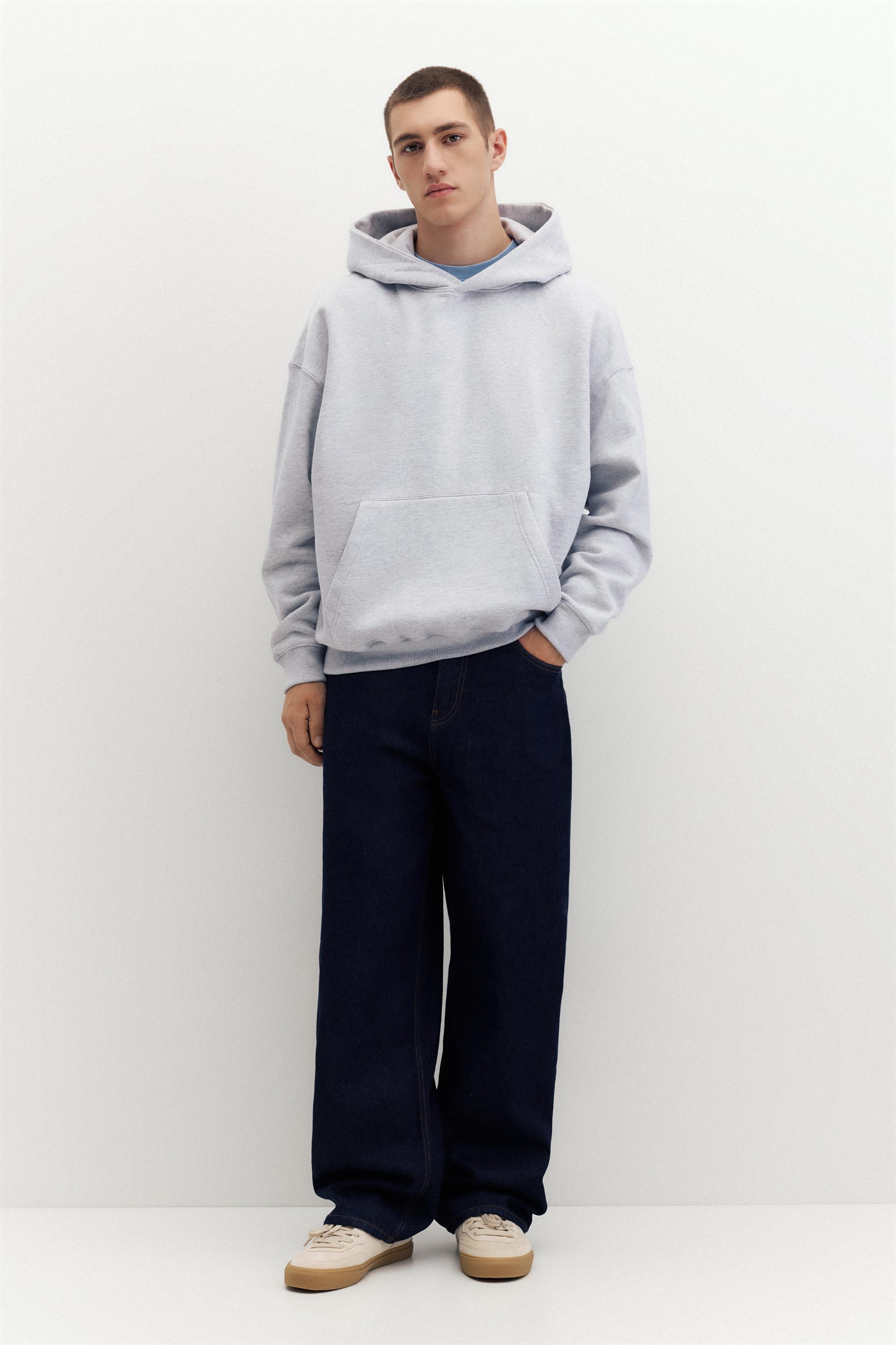 Boxy fit hoodie — Pale marl