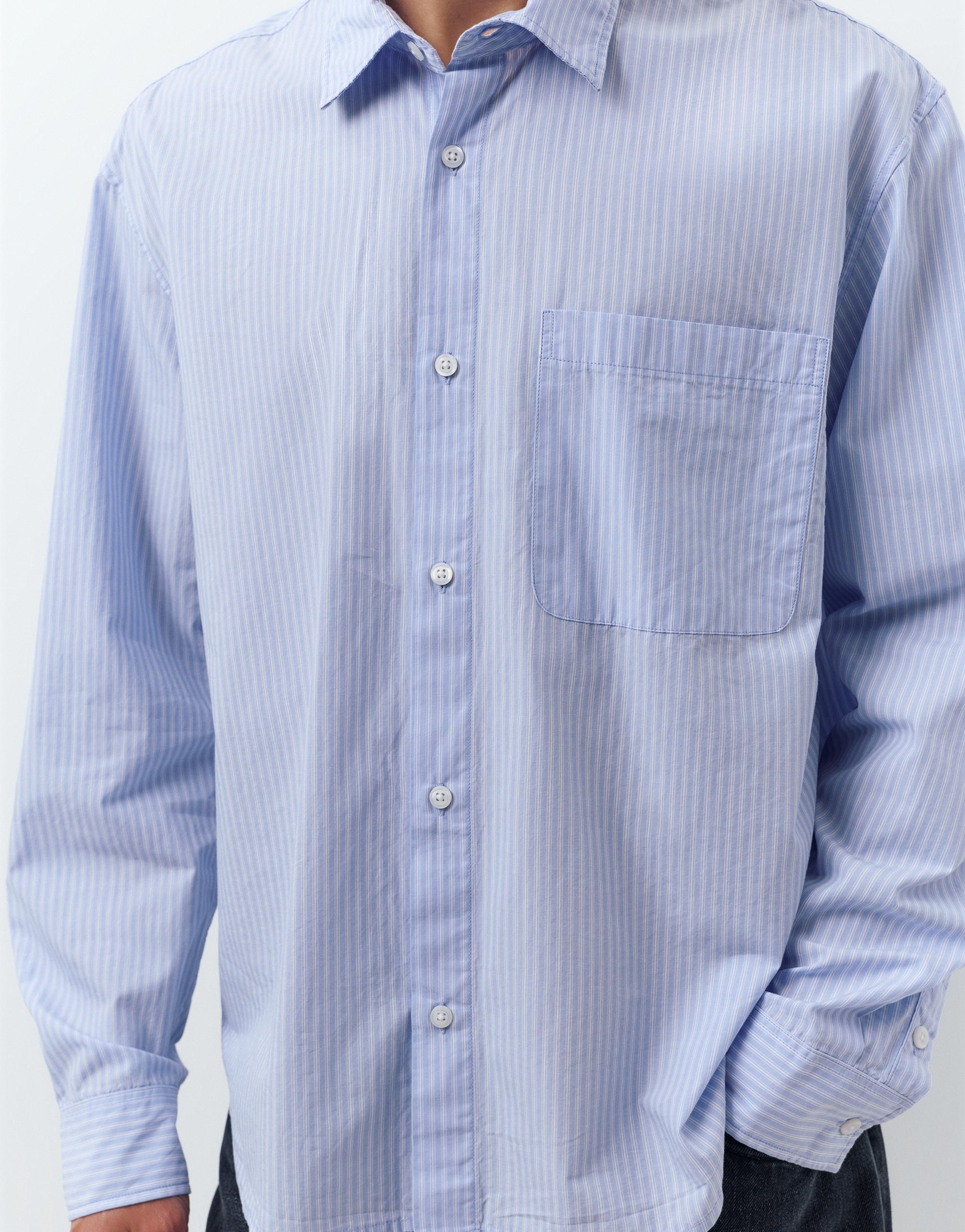 Striped long sleeve shirt — Blue