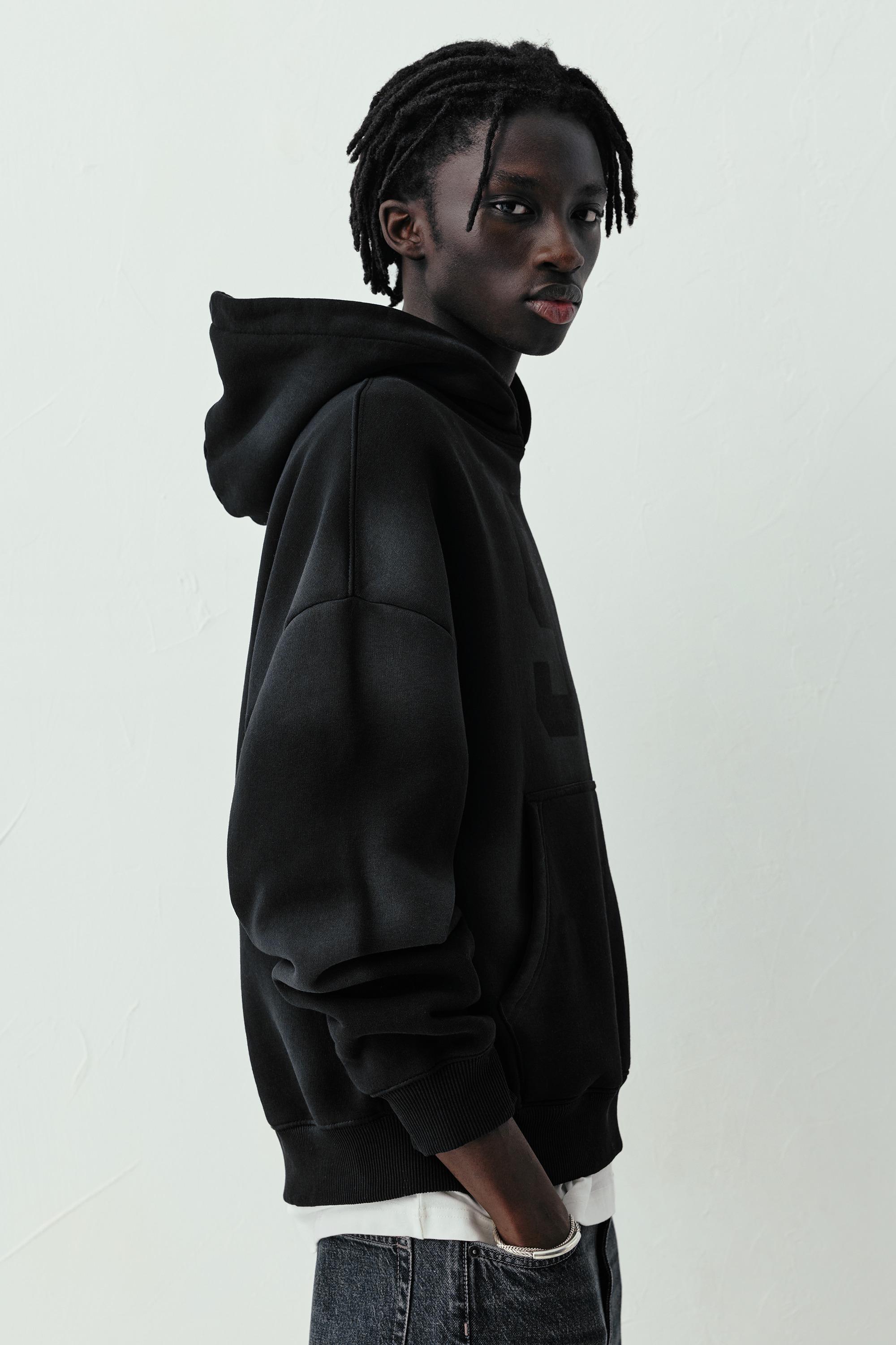 Siyah kapüşonlu sweatshirt STWD 91 - Görsel 30