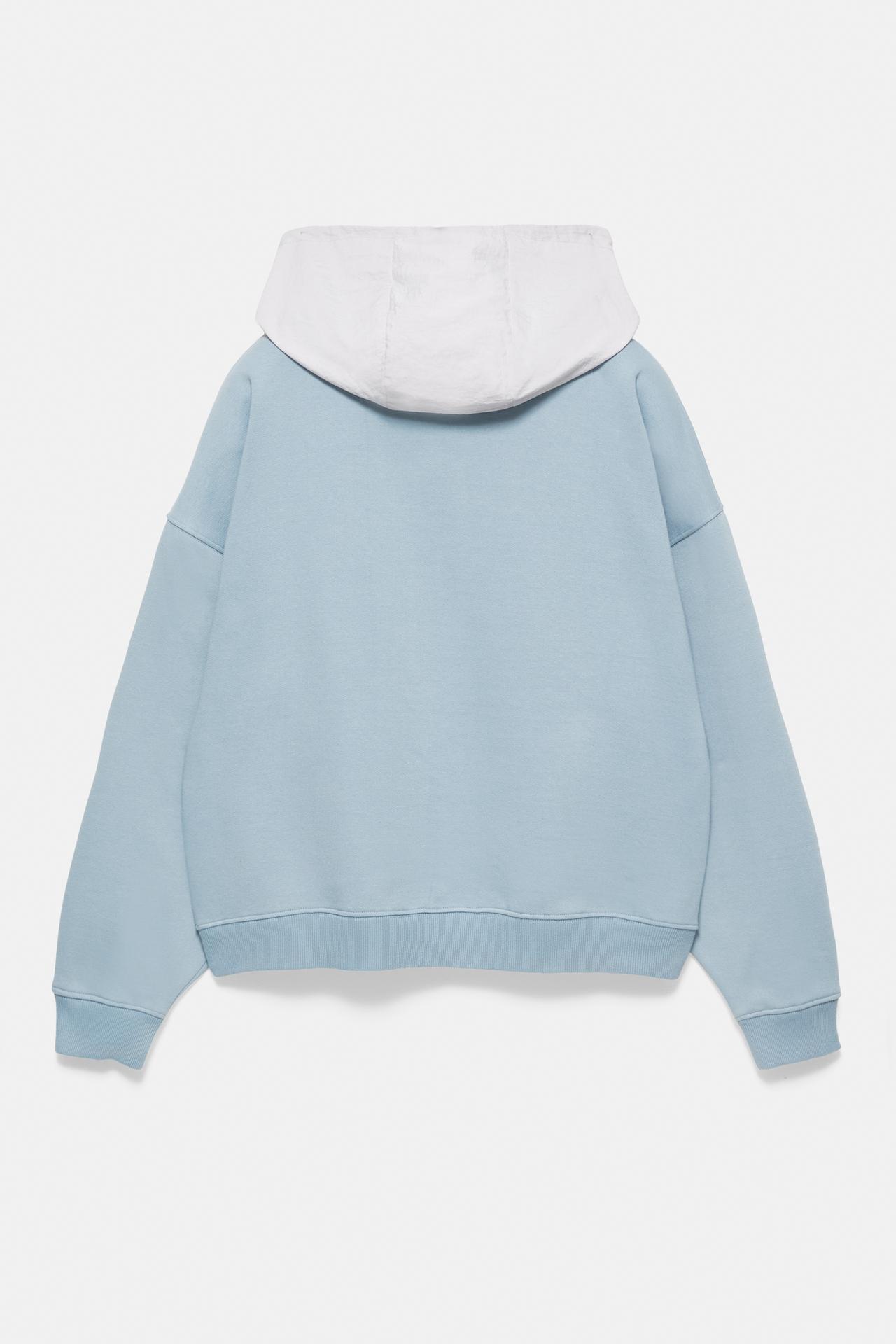 Combined graphic hoodie — Blue