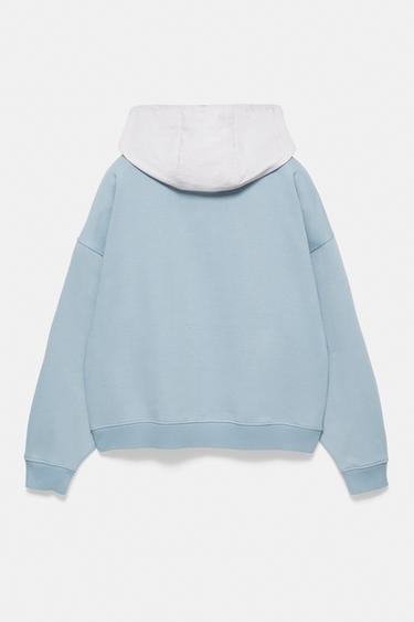 Combined graphic hoodie — Blue 4