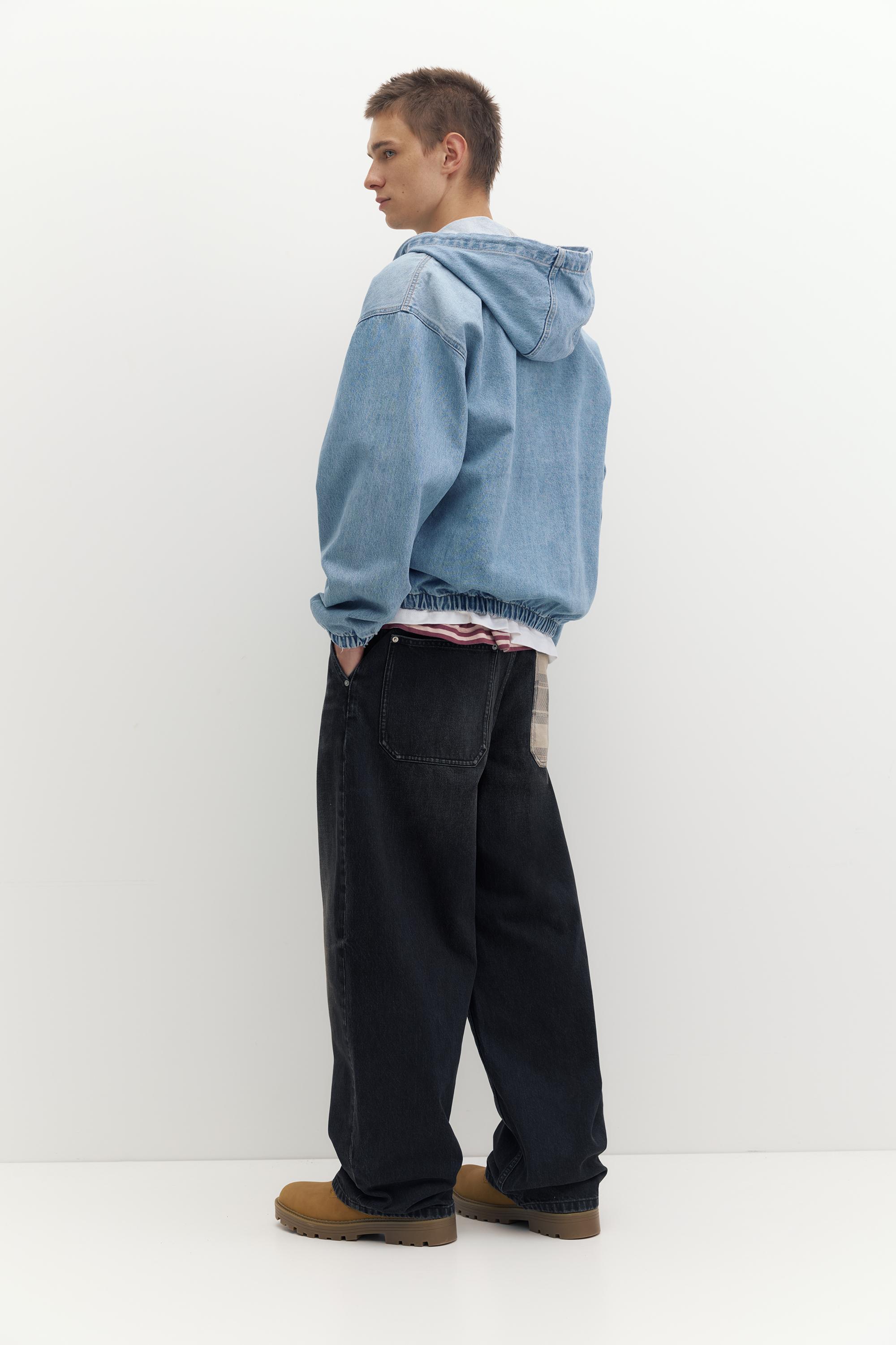 STWD zip-up hooded jacket — Medium blue