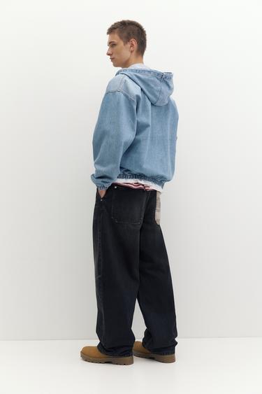 STWD hooded zip-up denim jacket — Medium blue 3
