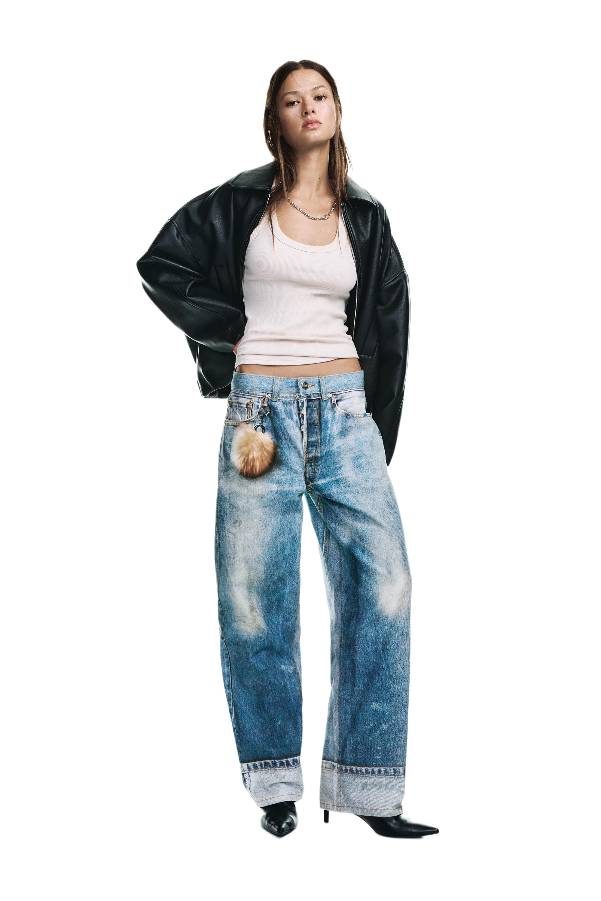 Baggy print jeans — Blue