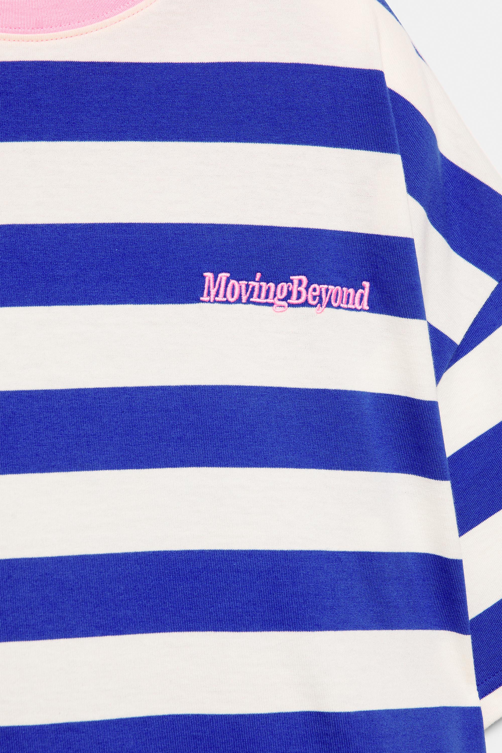 Blue striped T-shirt — Deep blue