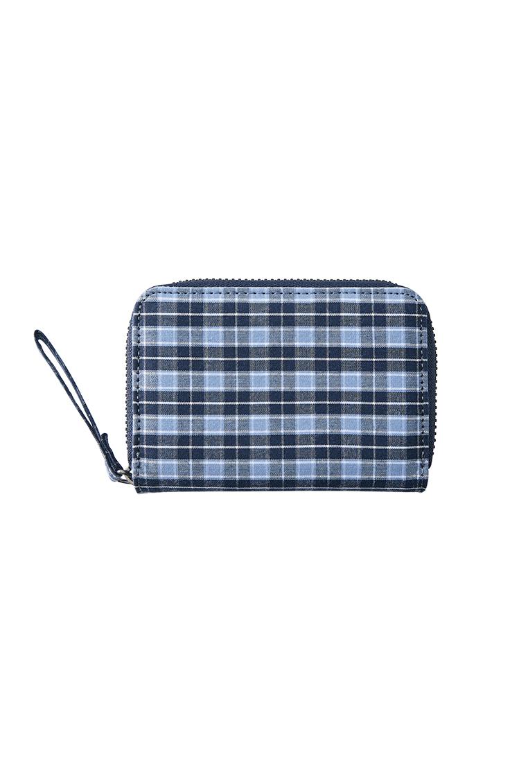 Check coin purse — Blue
