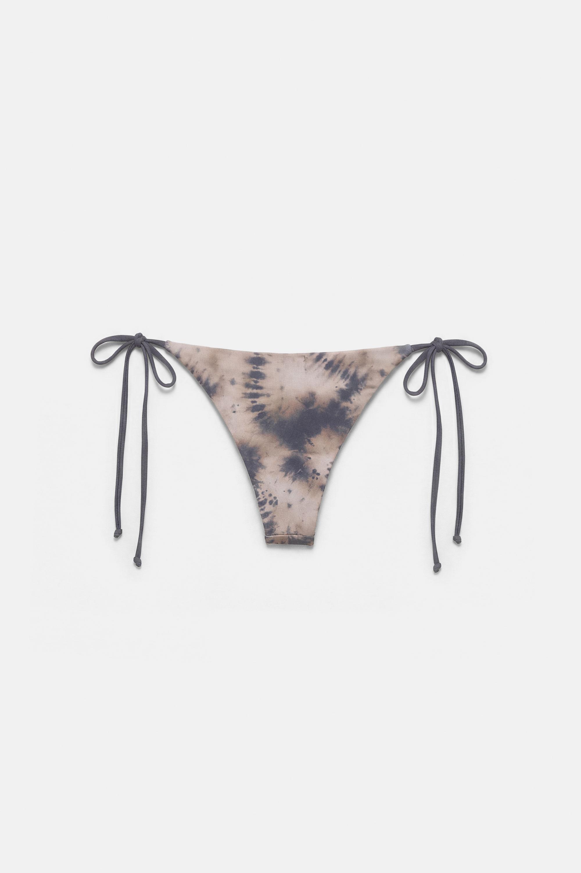 Tie-dye knot bikini bottoms — Blue