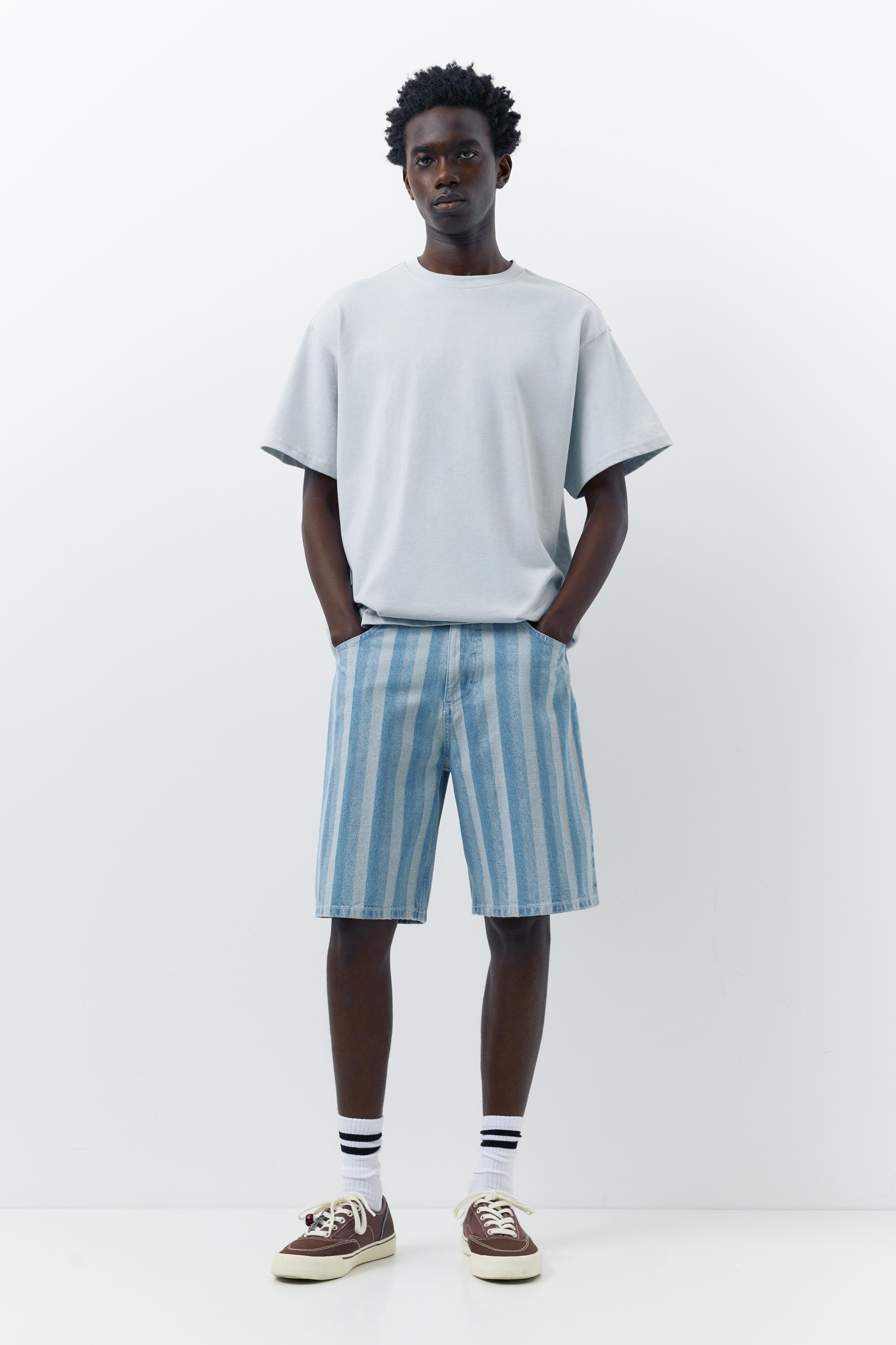 Baggy denim bermuda - Görsel 9