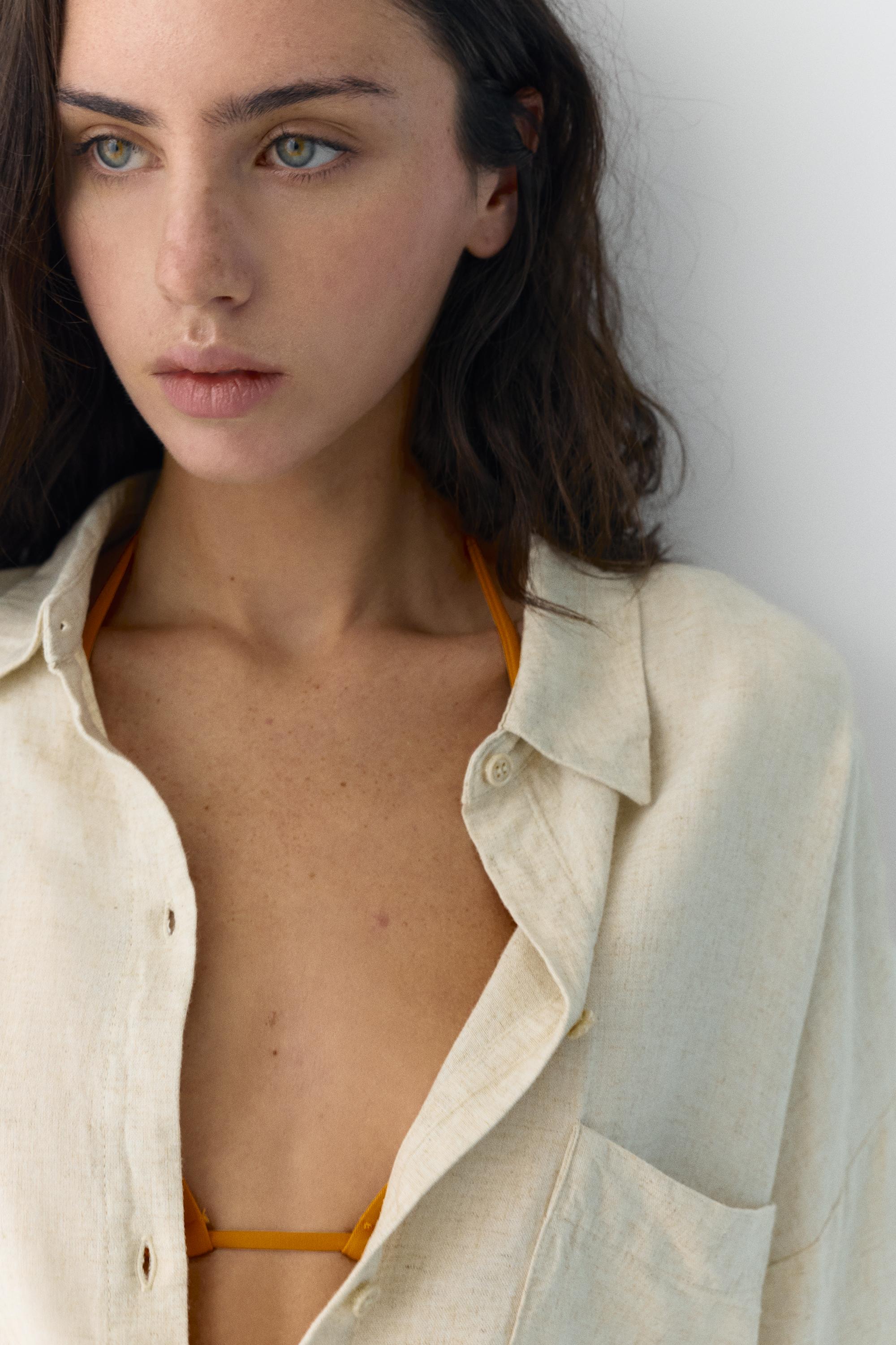 Ketenli gömlek - Görsel 12