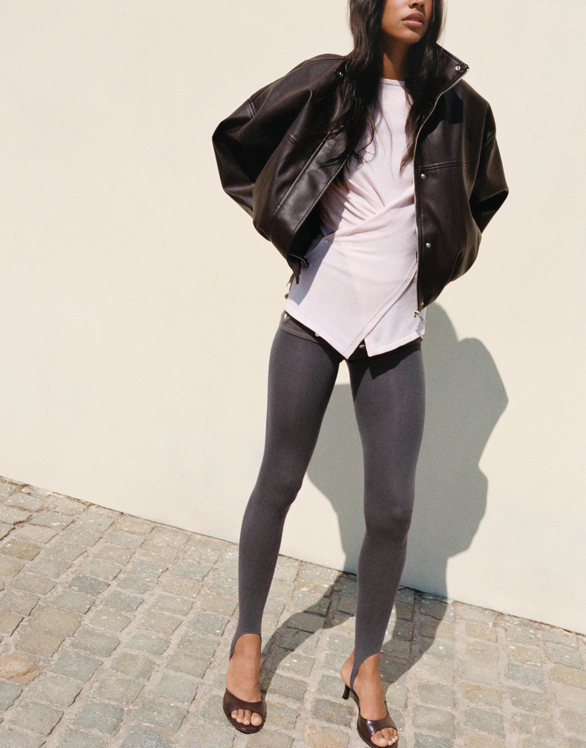 Grey stirrup tights — Grey