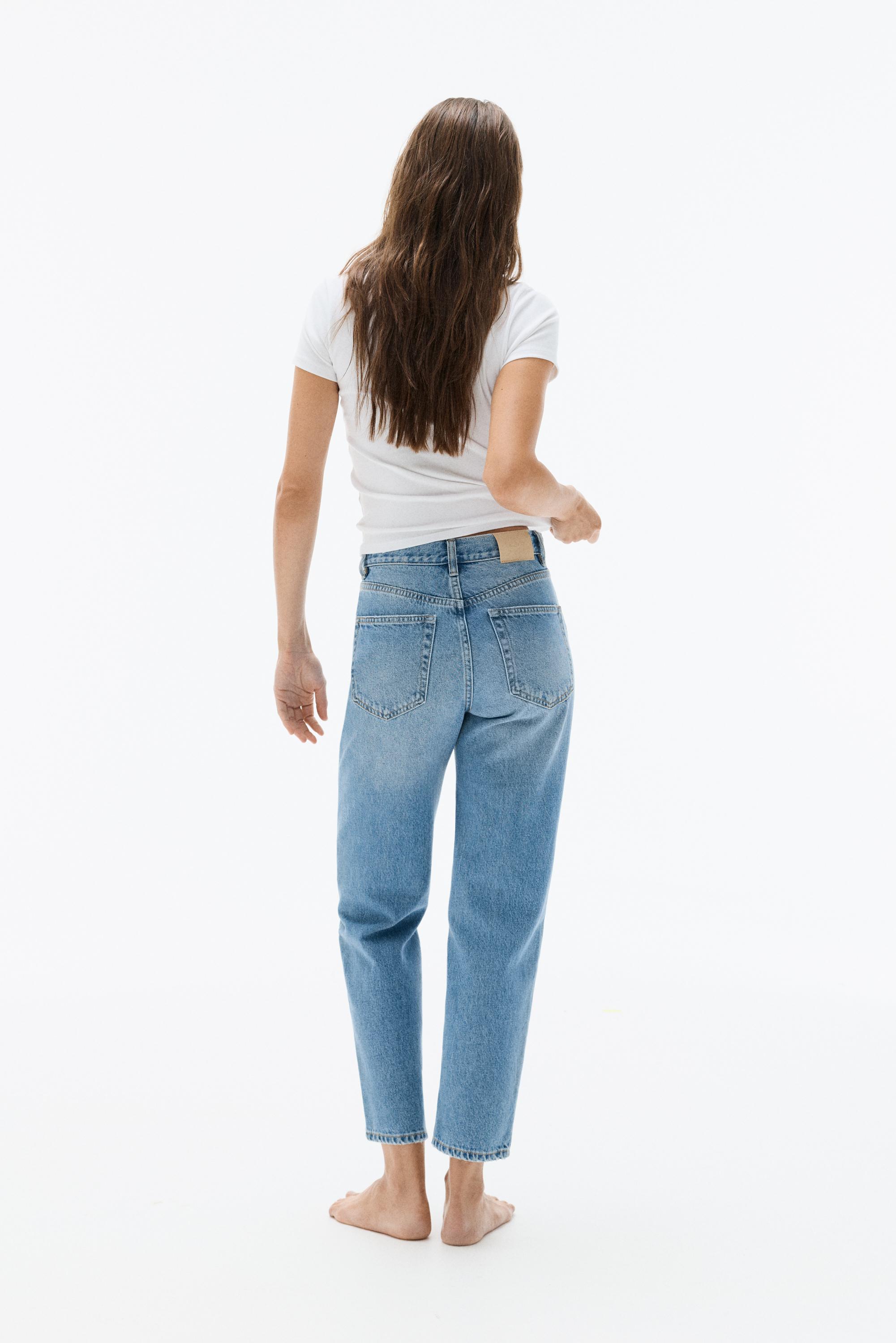 High-waist mom jeans — Medium blue