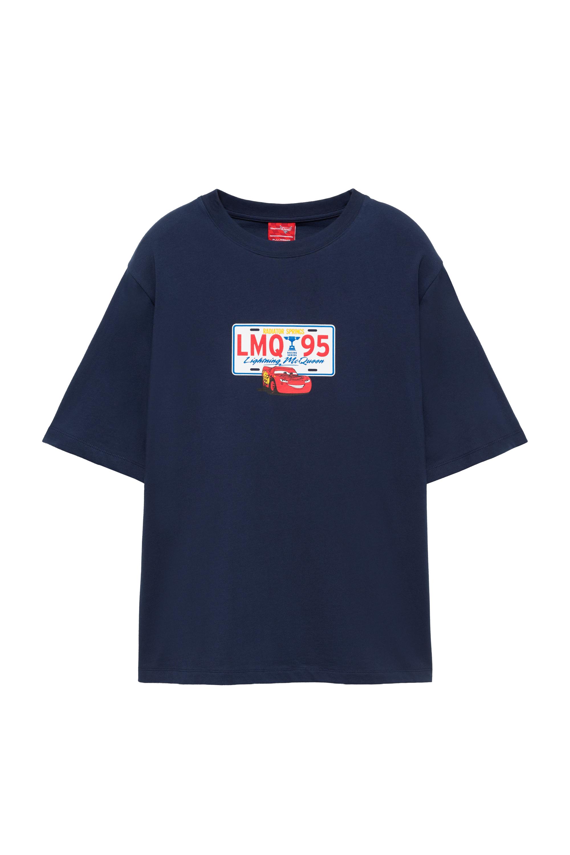 Pull&Bear Mavi Cars tişört görsel 5
