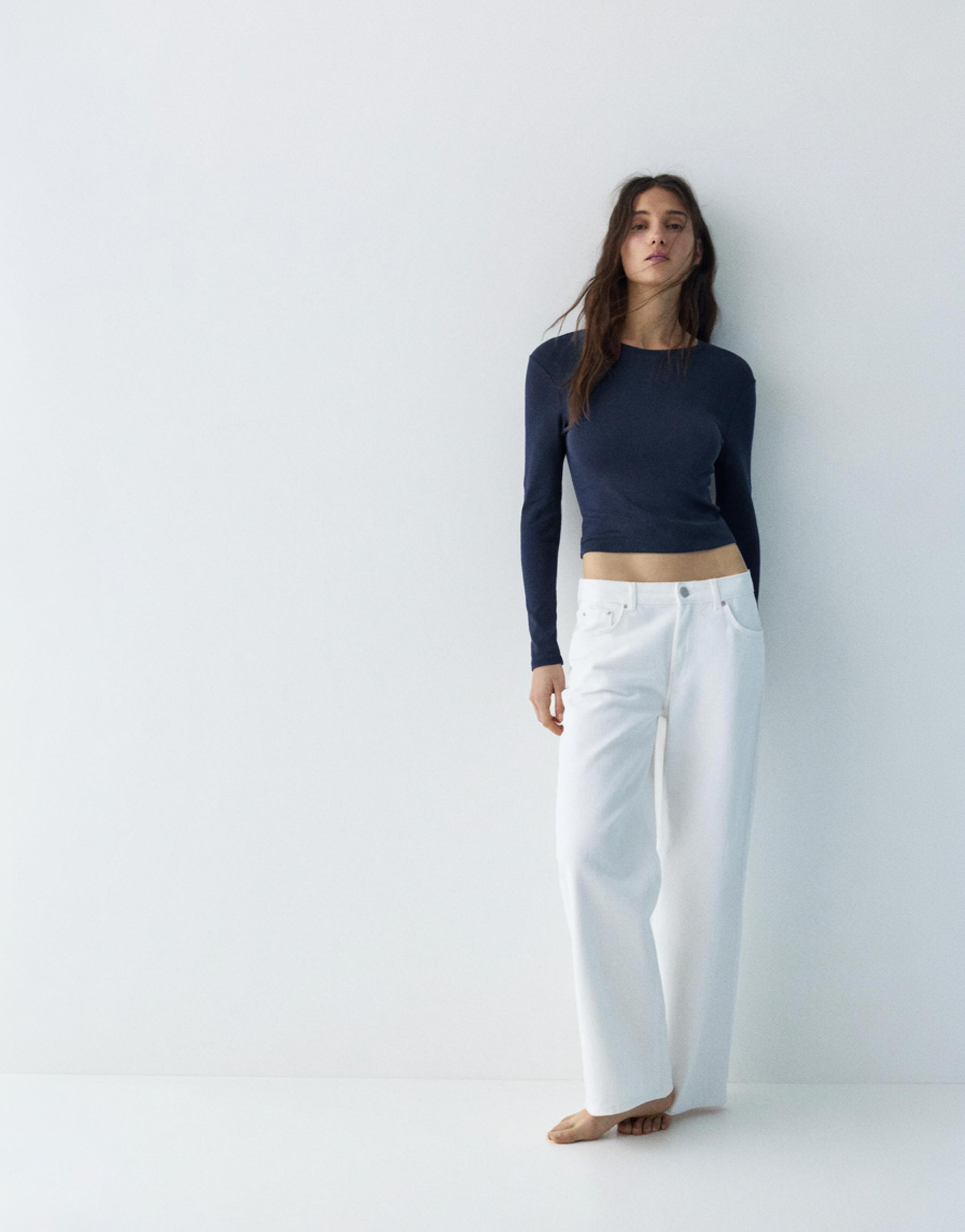 Vücuda oturan uzun kollu t-shirt - Görsel 61