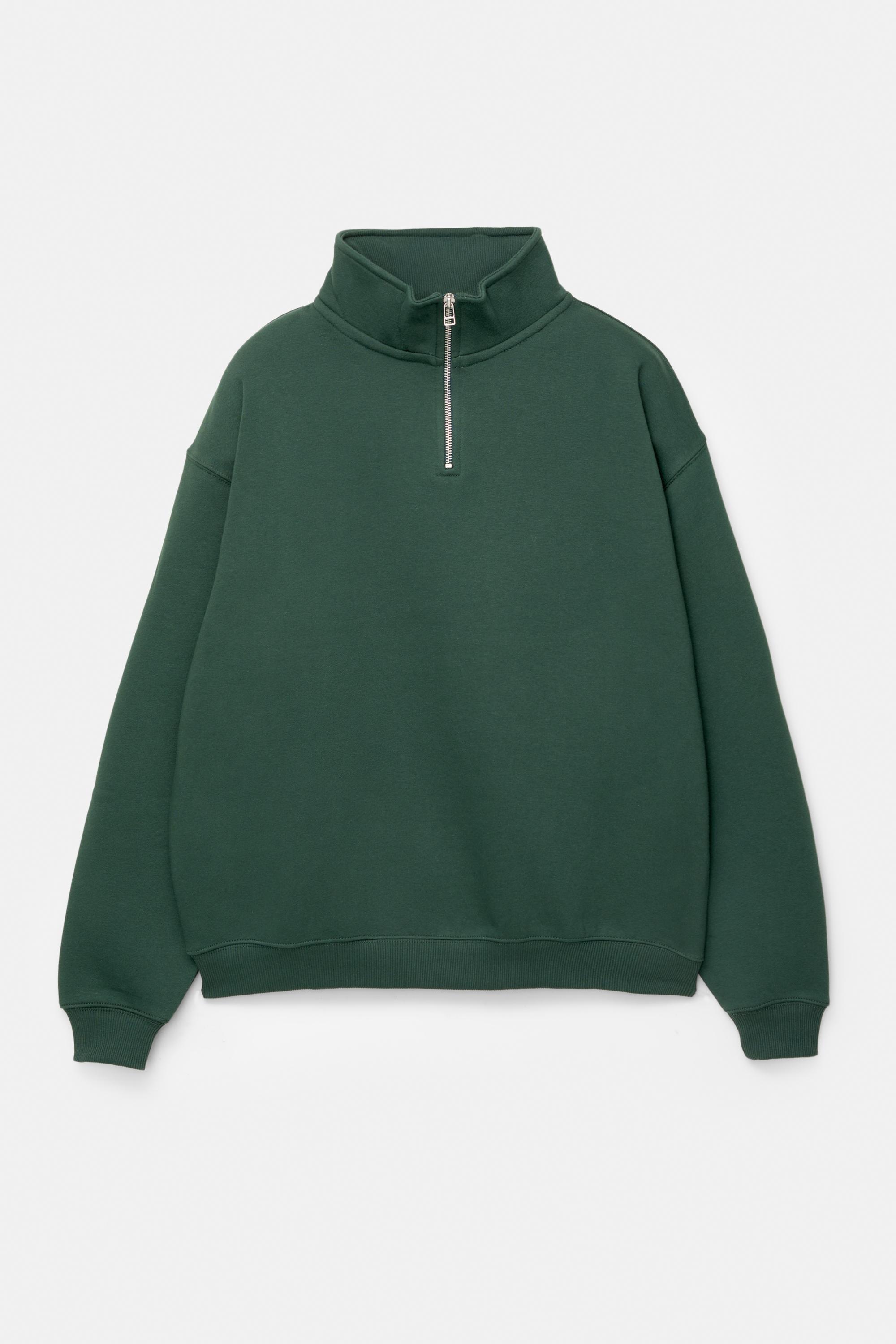 Basic quarter-zip sweatshirt — Bottle