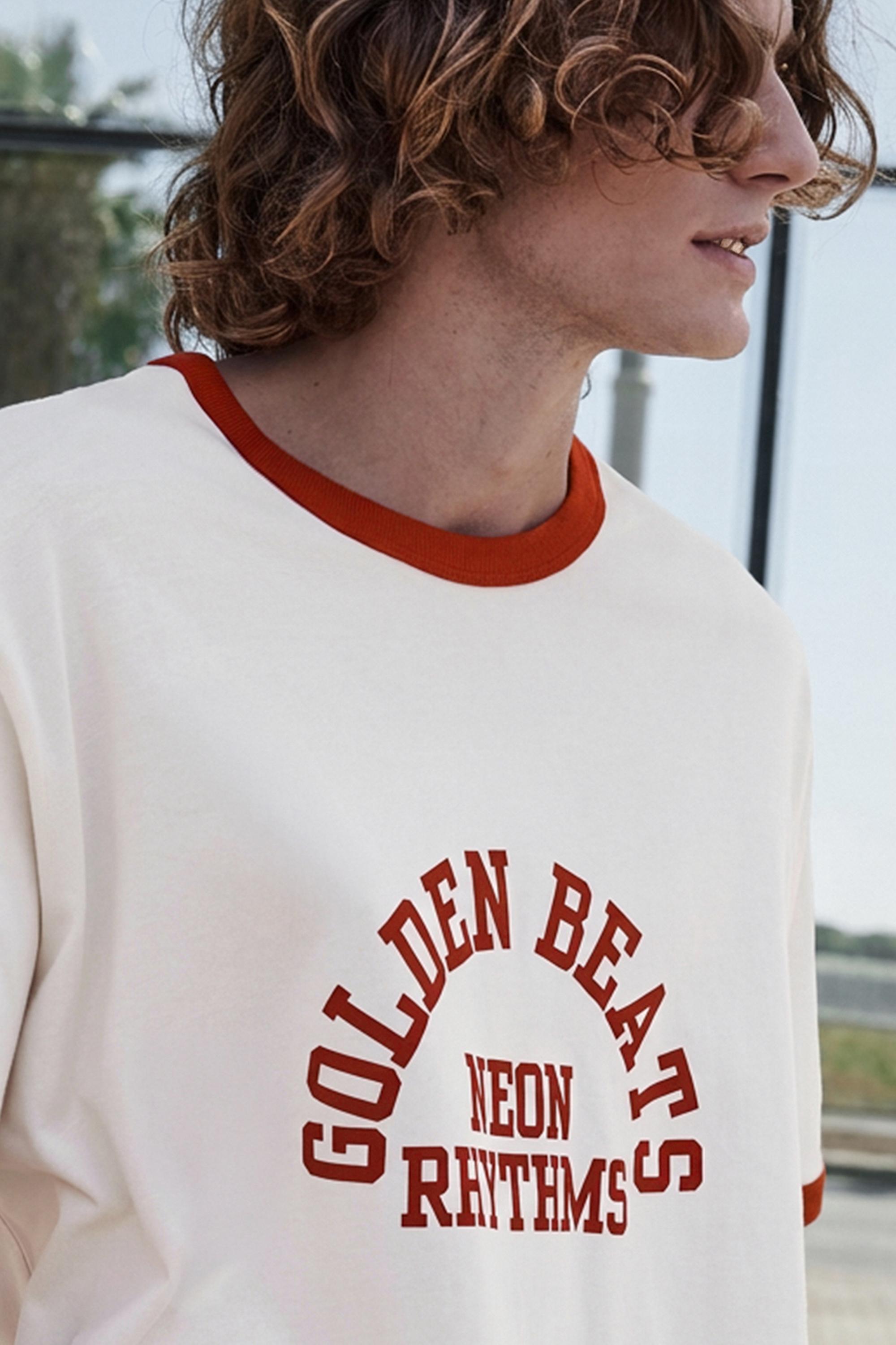 Ribbed graphic T-shirt — Red