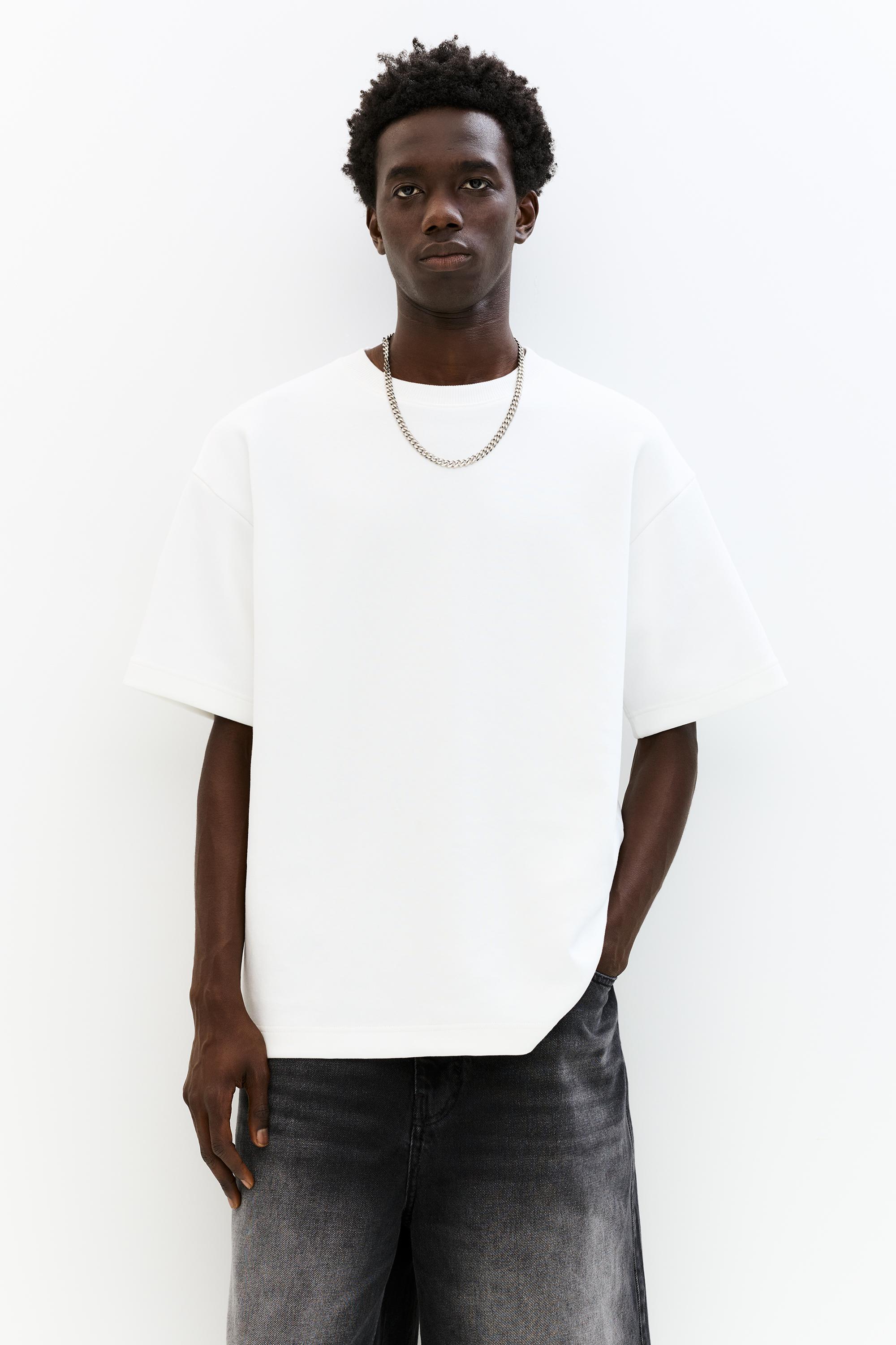 Basic short sleeve sweatshirt — Off white