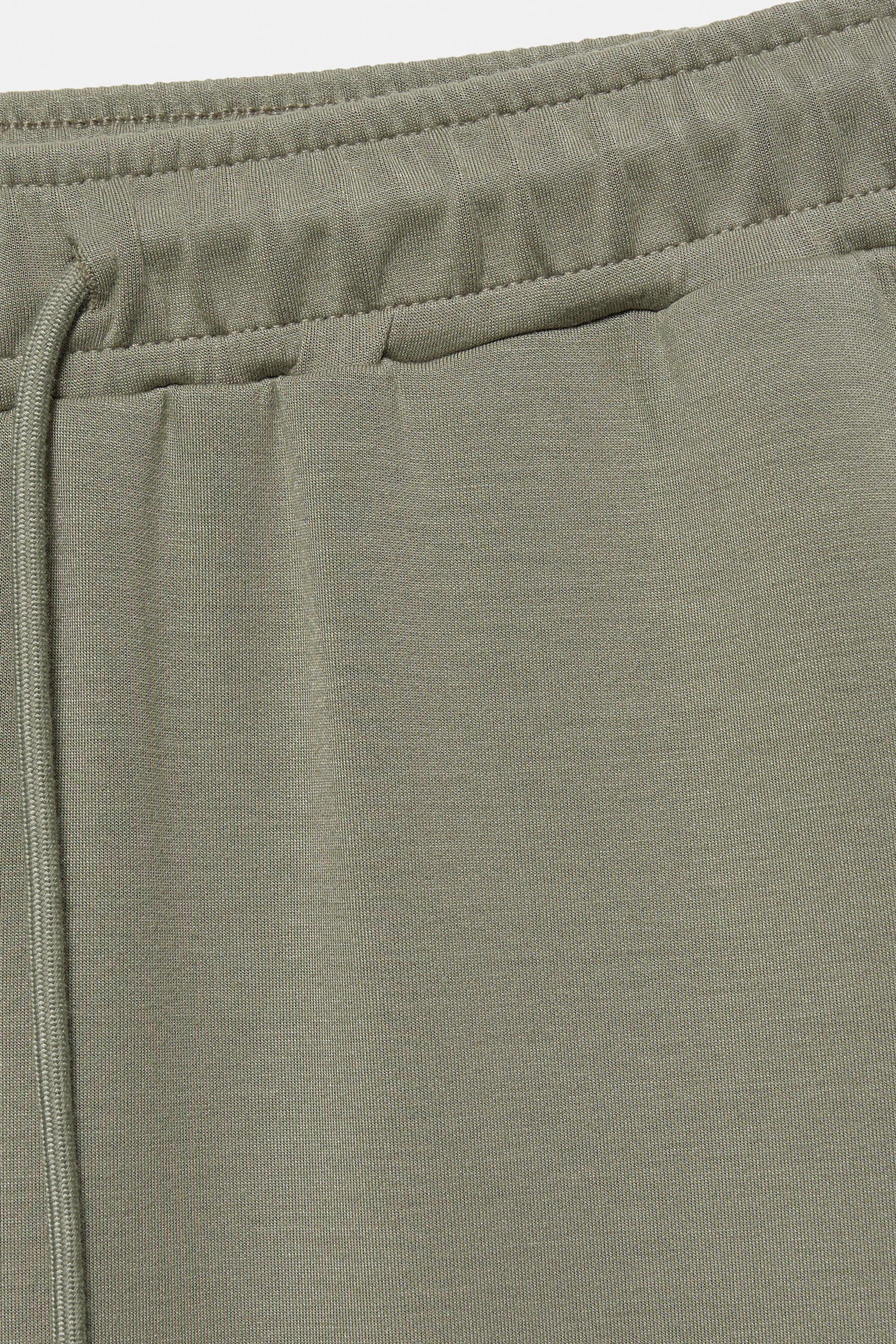 Wide-leg modal-blend trousers — Khaki