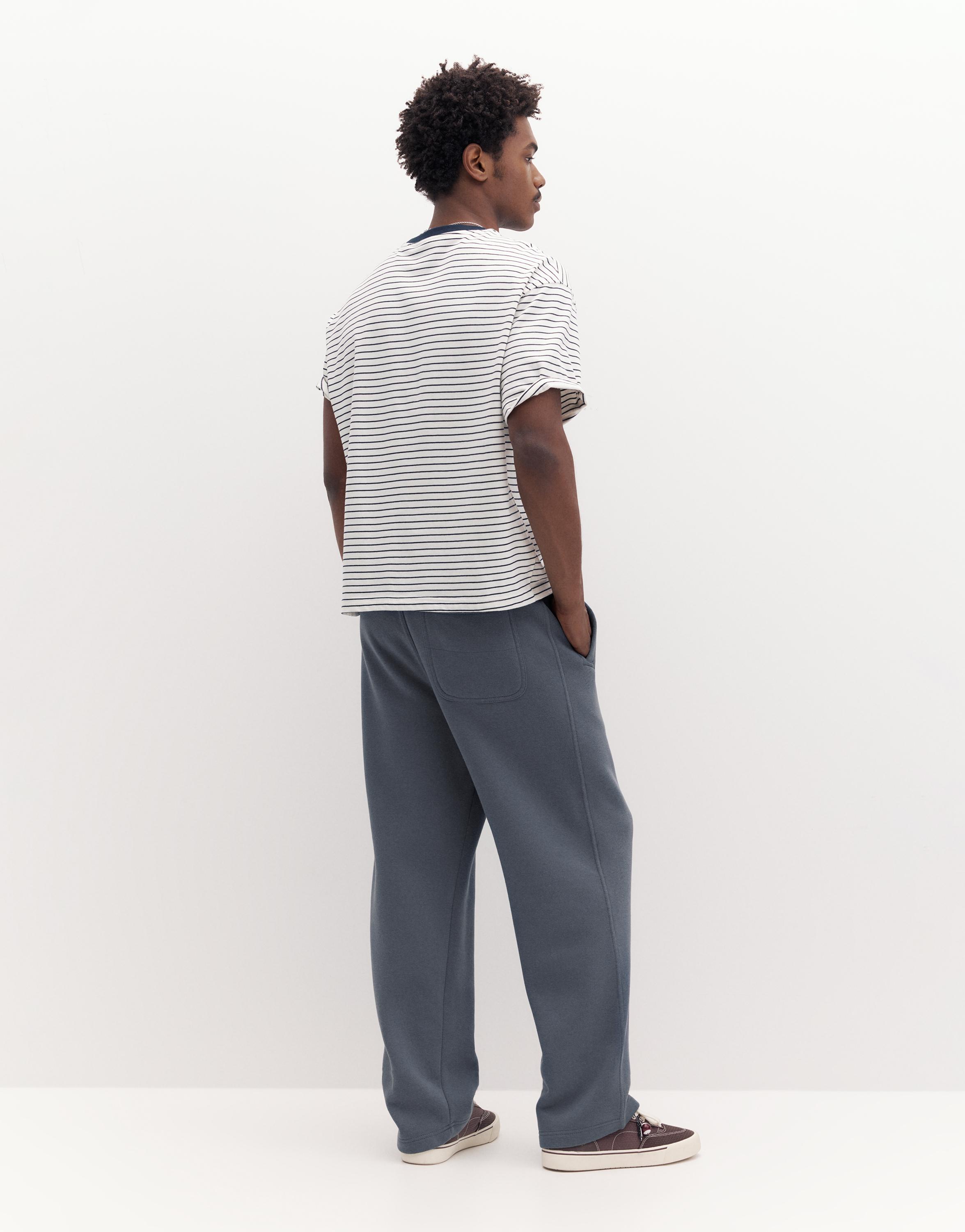 Basic baggy tracksuit bottoms — Grey blue