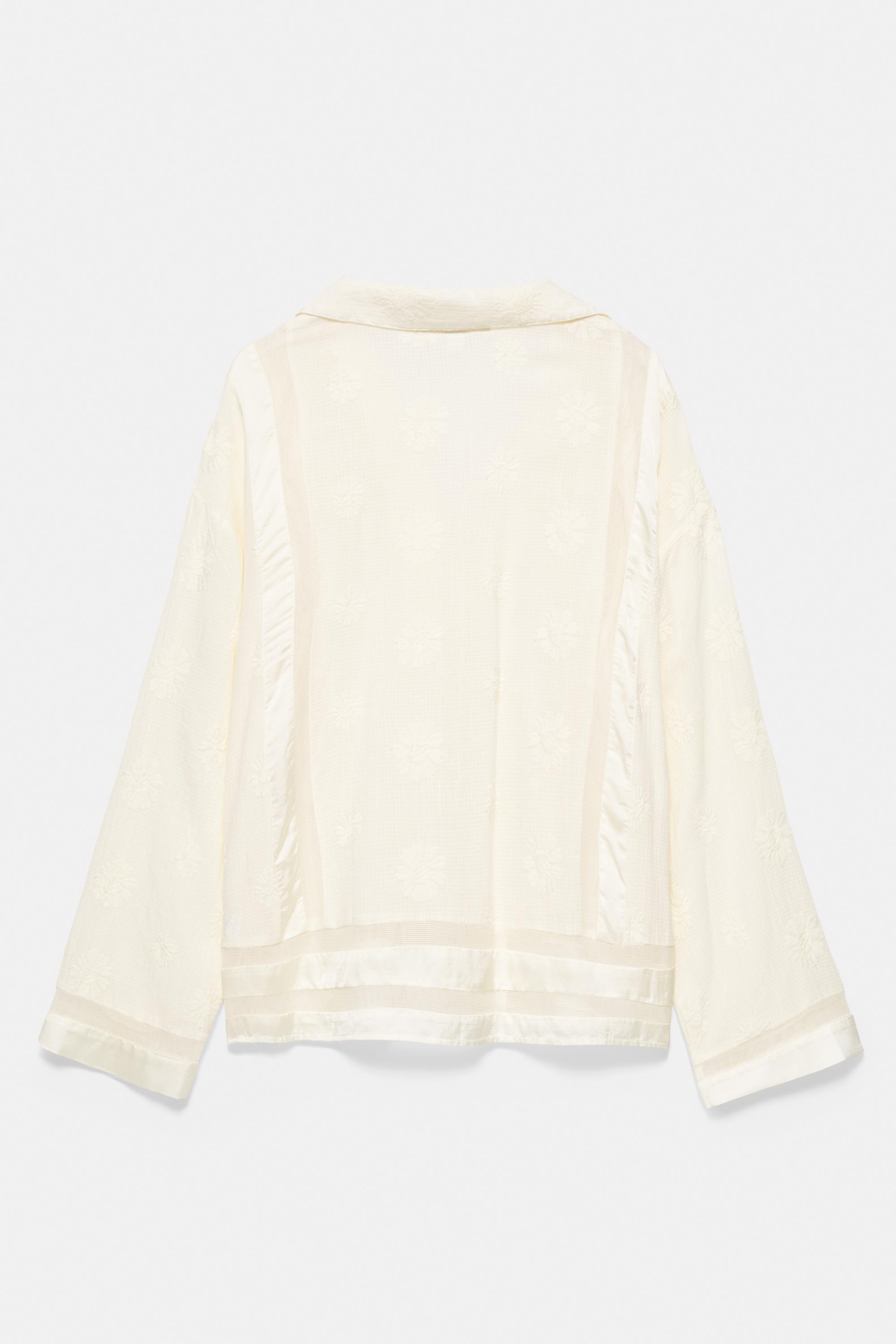 Floral embroidery shirt — Ice