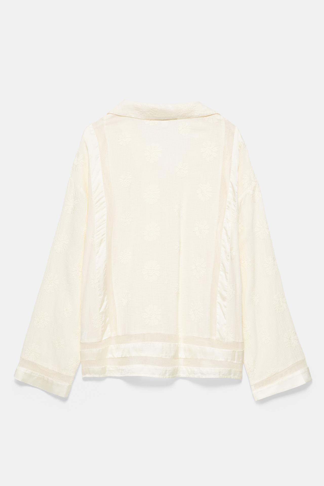 Floral embroidery shirt — Ice