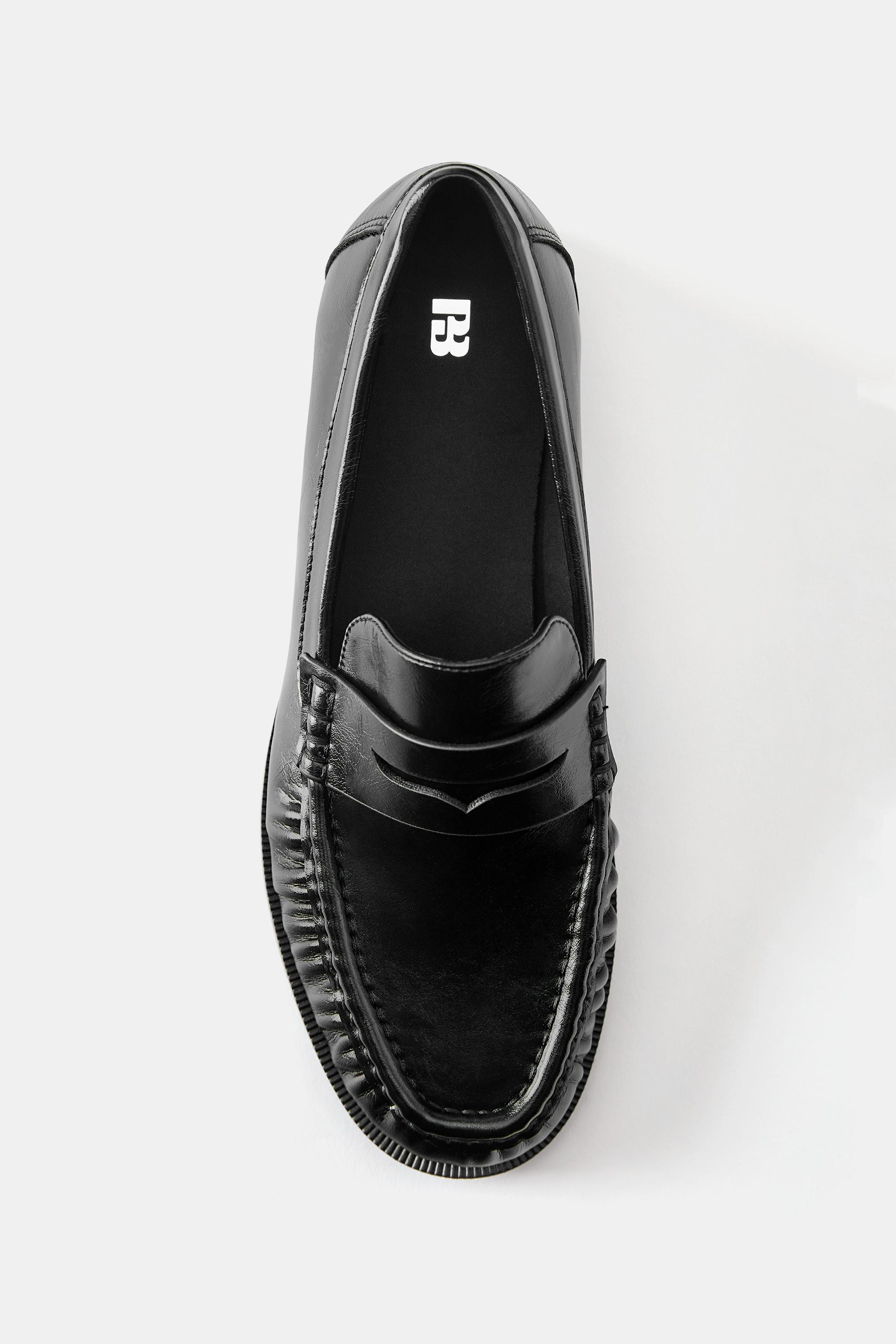 Ruched loafers — Black
