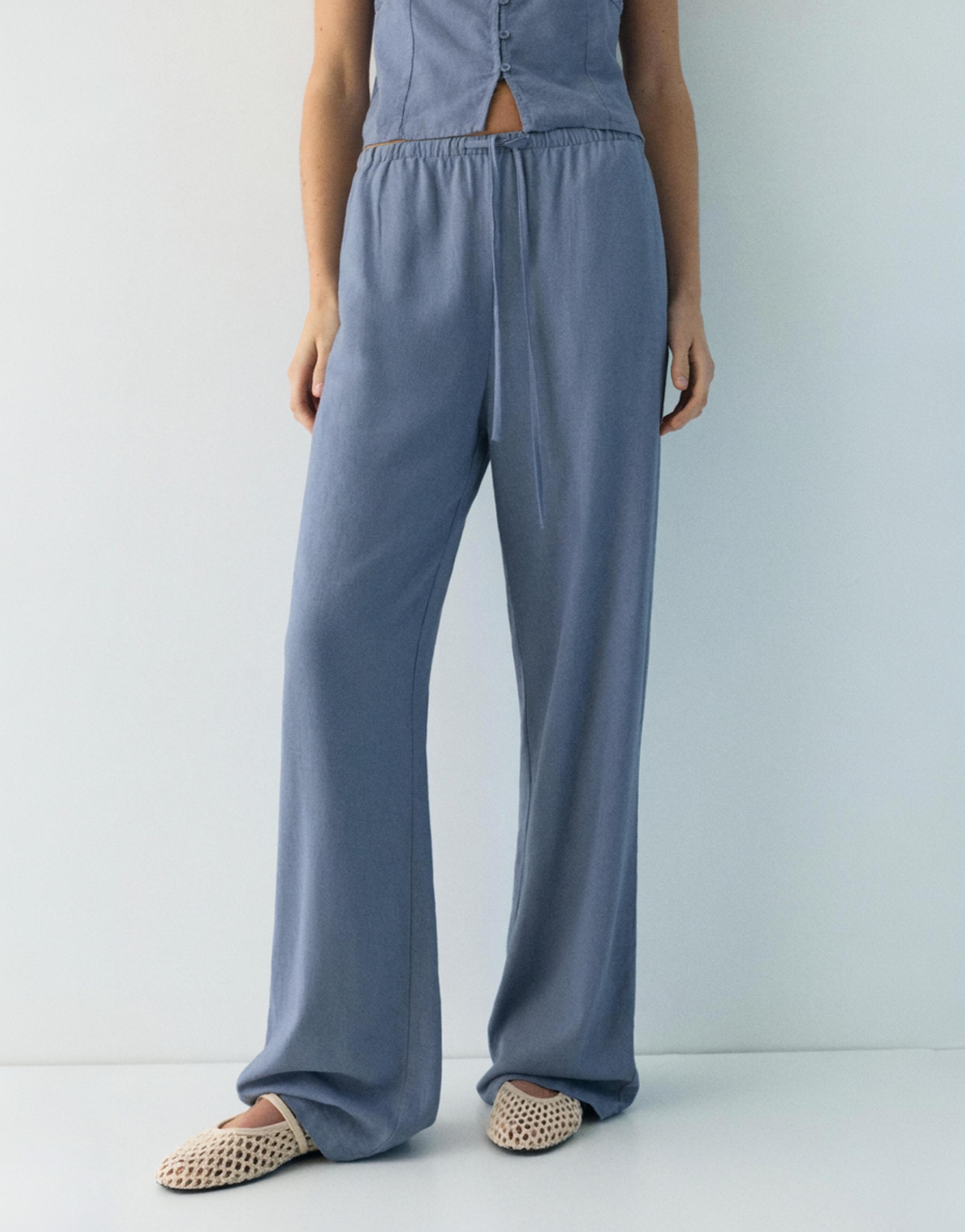 Keten jogger pantolon - Görsel 11