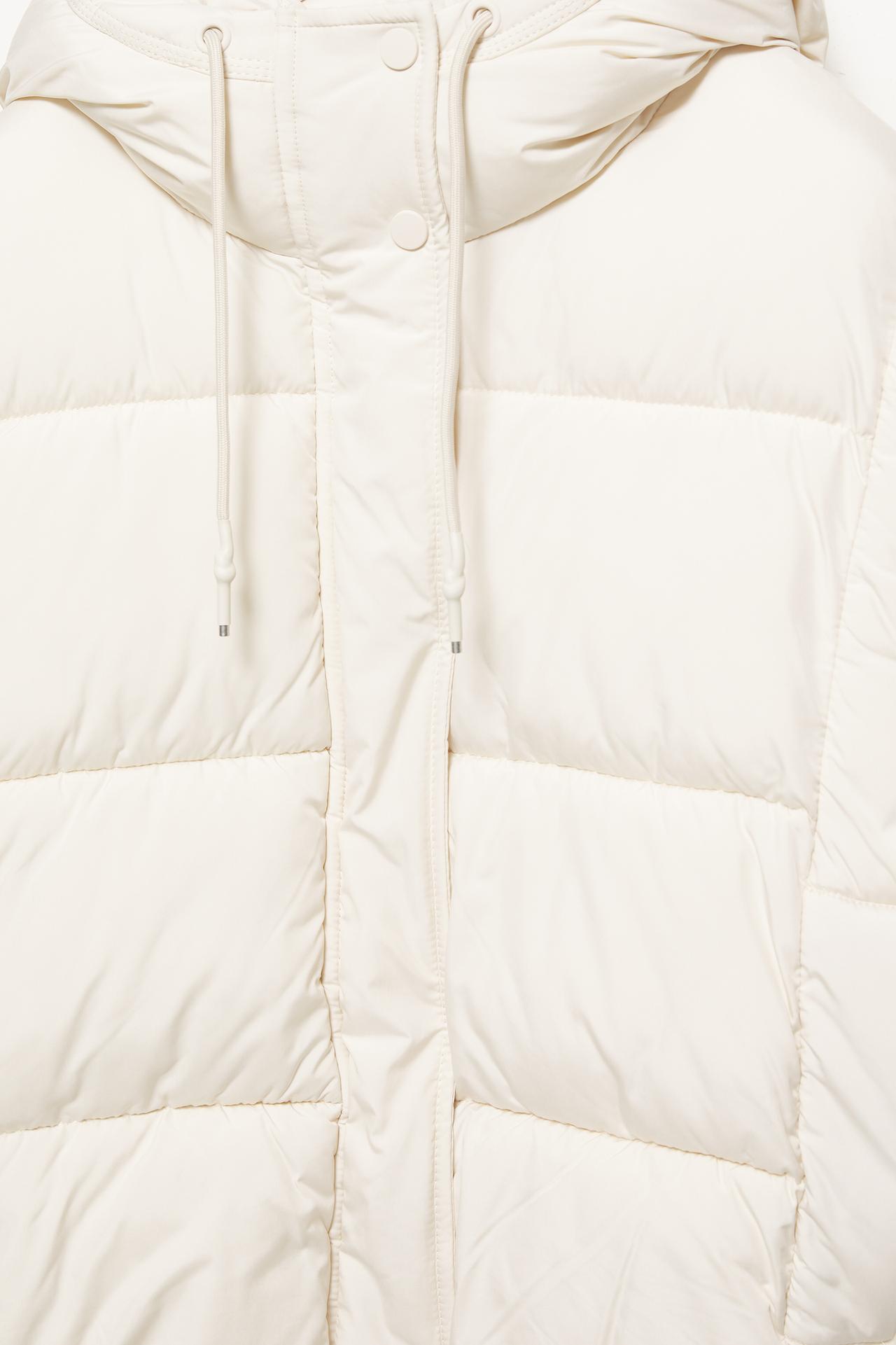 Hooded Padded Jacket — Ecru