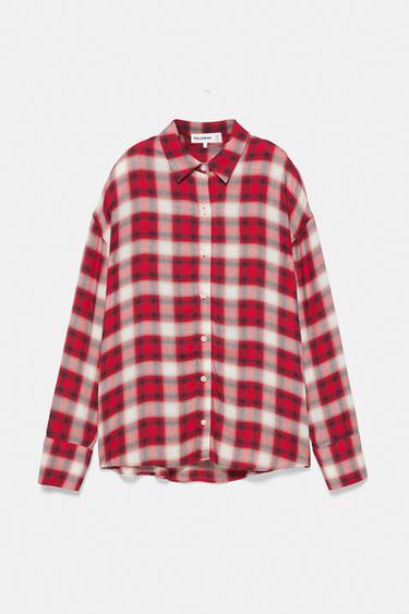 Long sleeve check shirt — White/Red 6