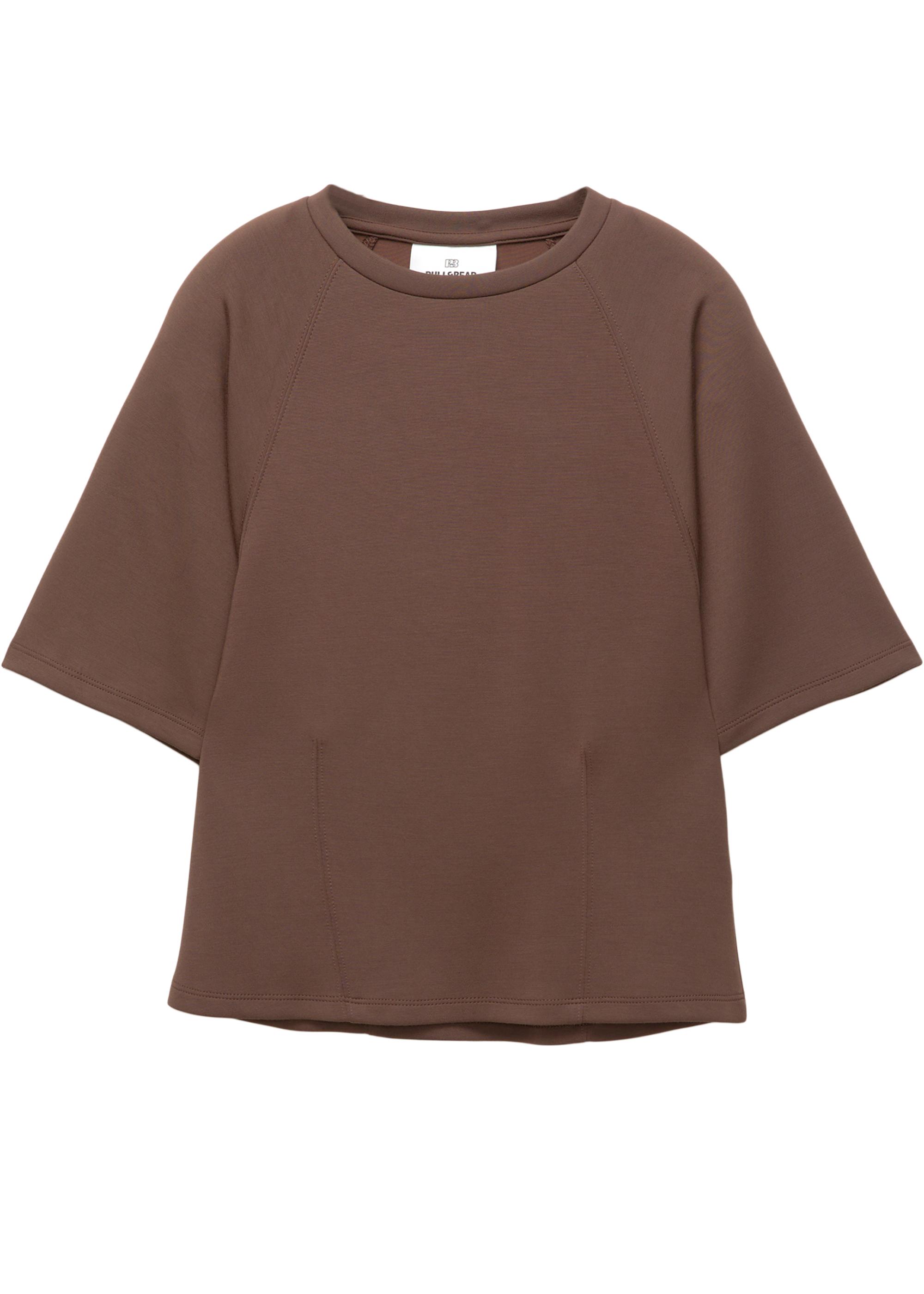 Soft touch short sleeve sweatshirt — Brown