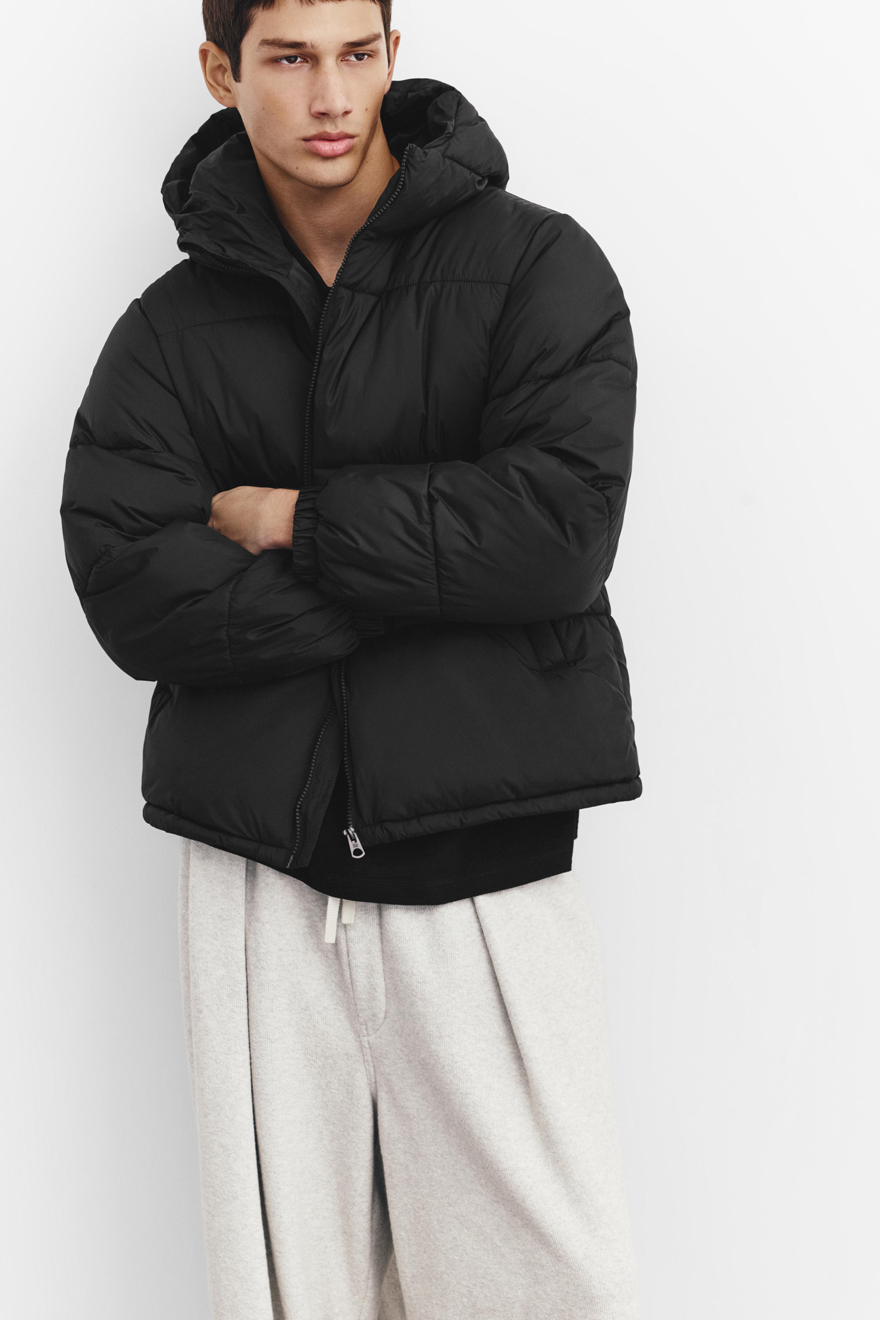 Padded jacket with hood — Black