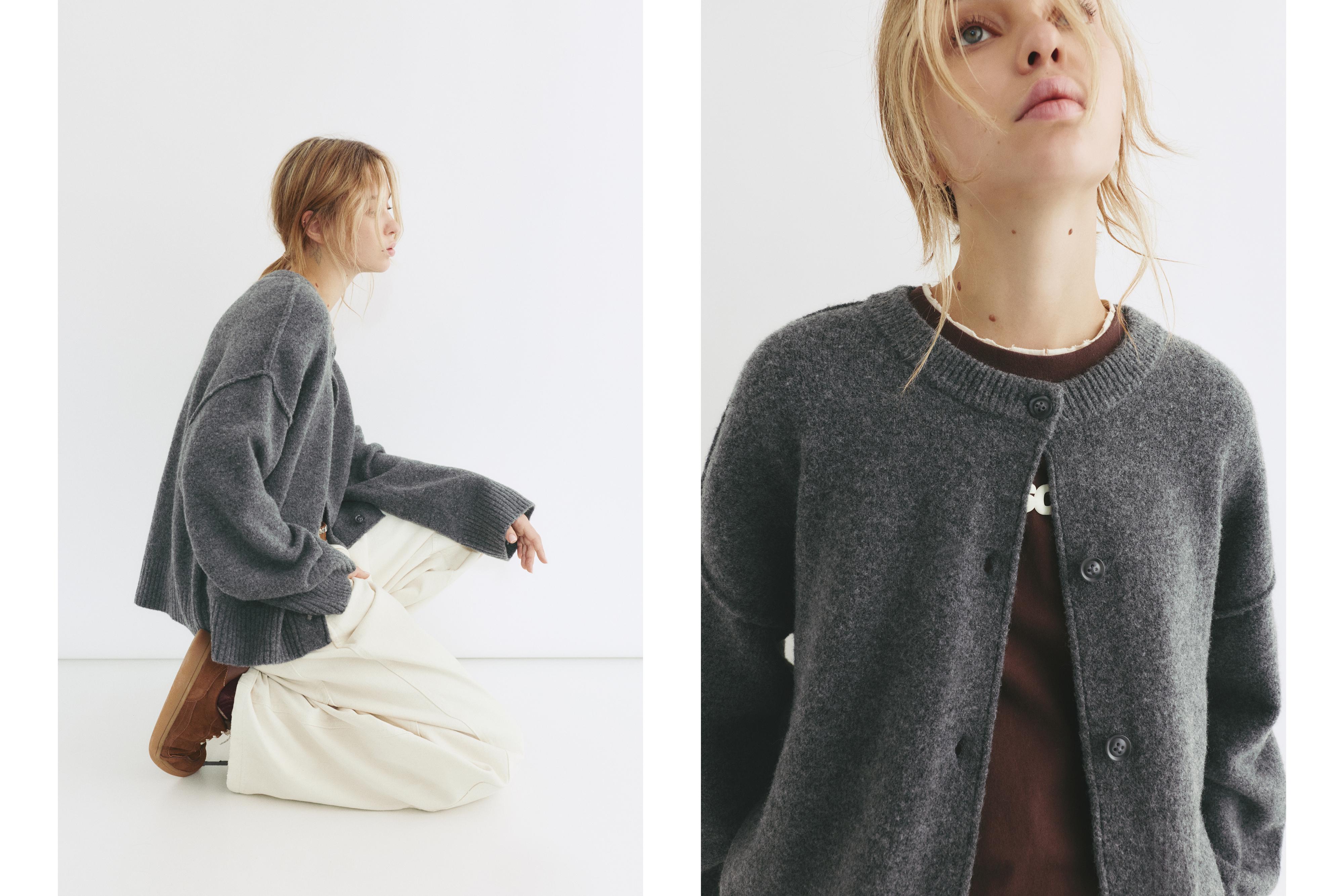 Soft knit cardigan — Anthracite grey