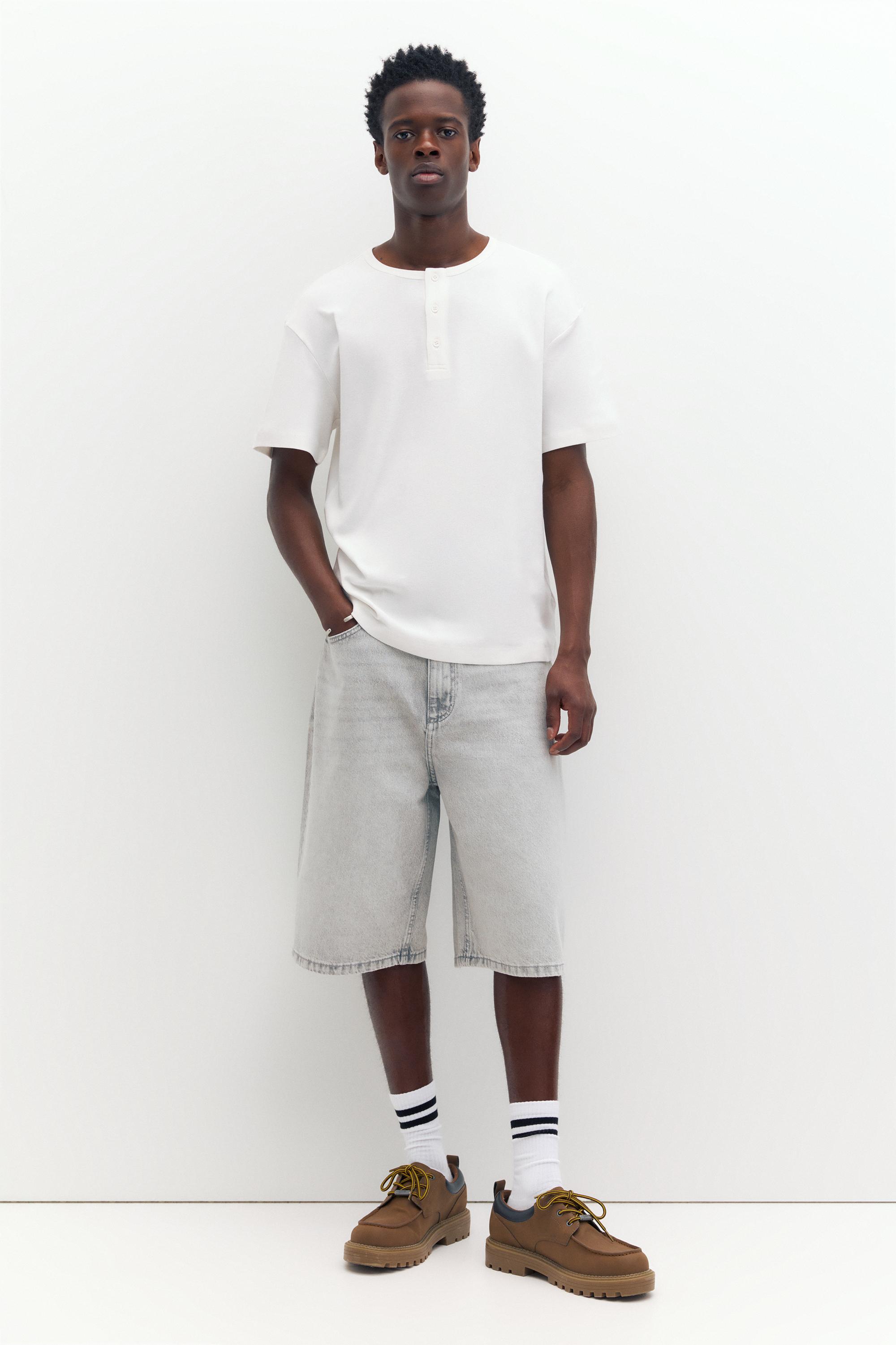 Basic Henley T-shirt — White
