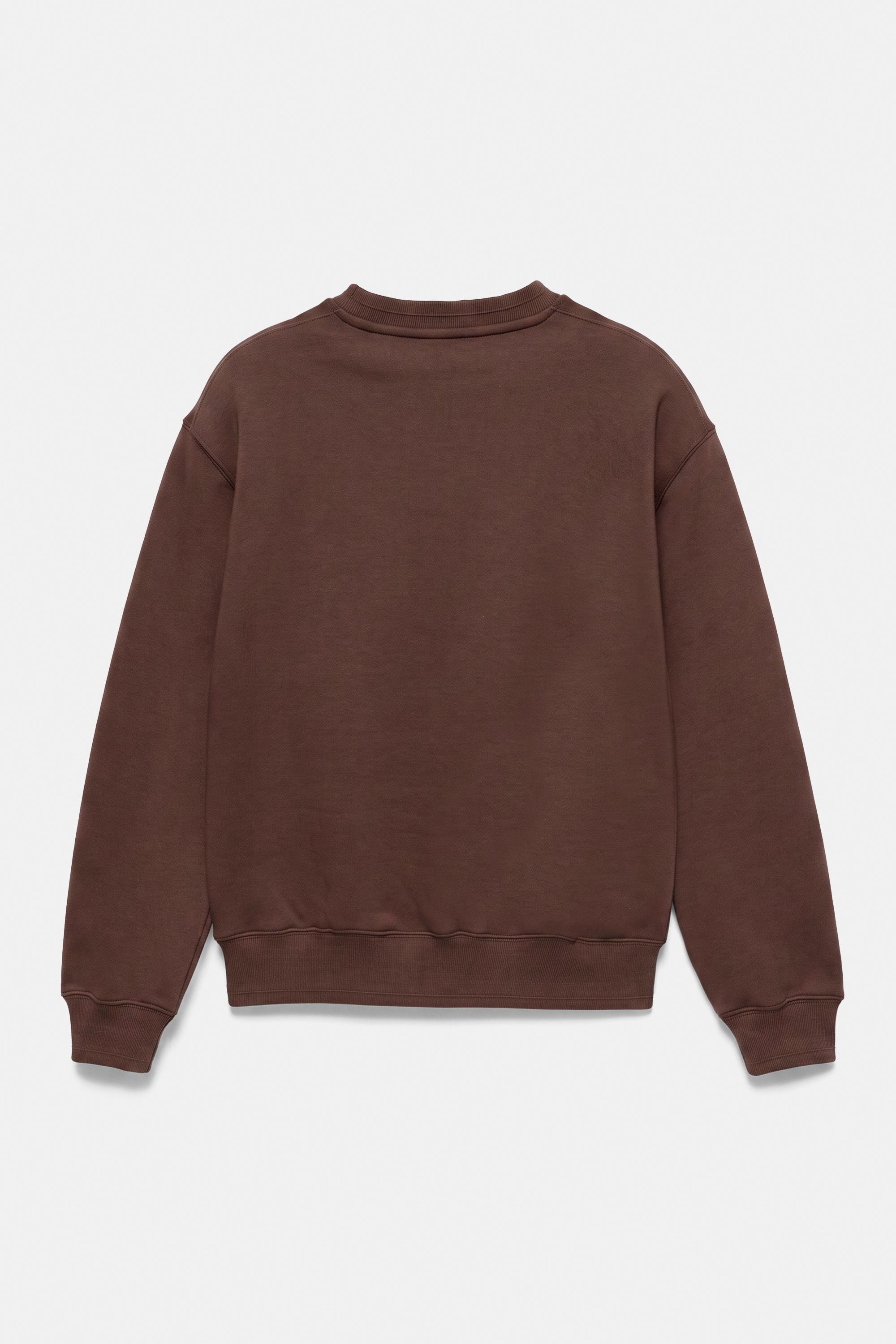 Relaxed fit round neck sweatshirt — Chocolate