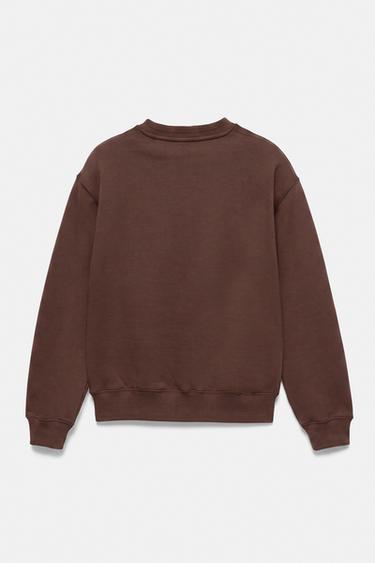 Relaxed fit round neck sweatshirt — Chocolate 6