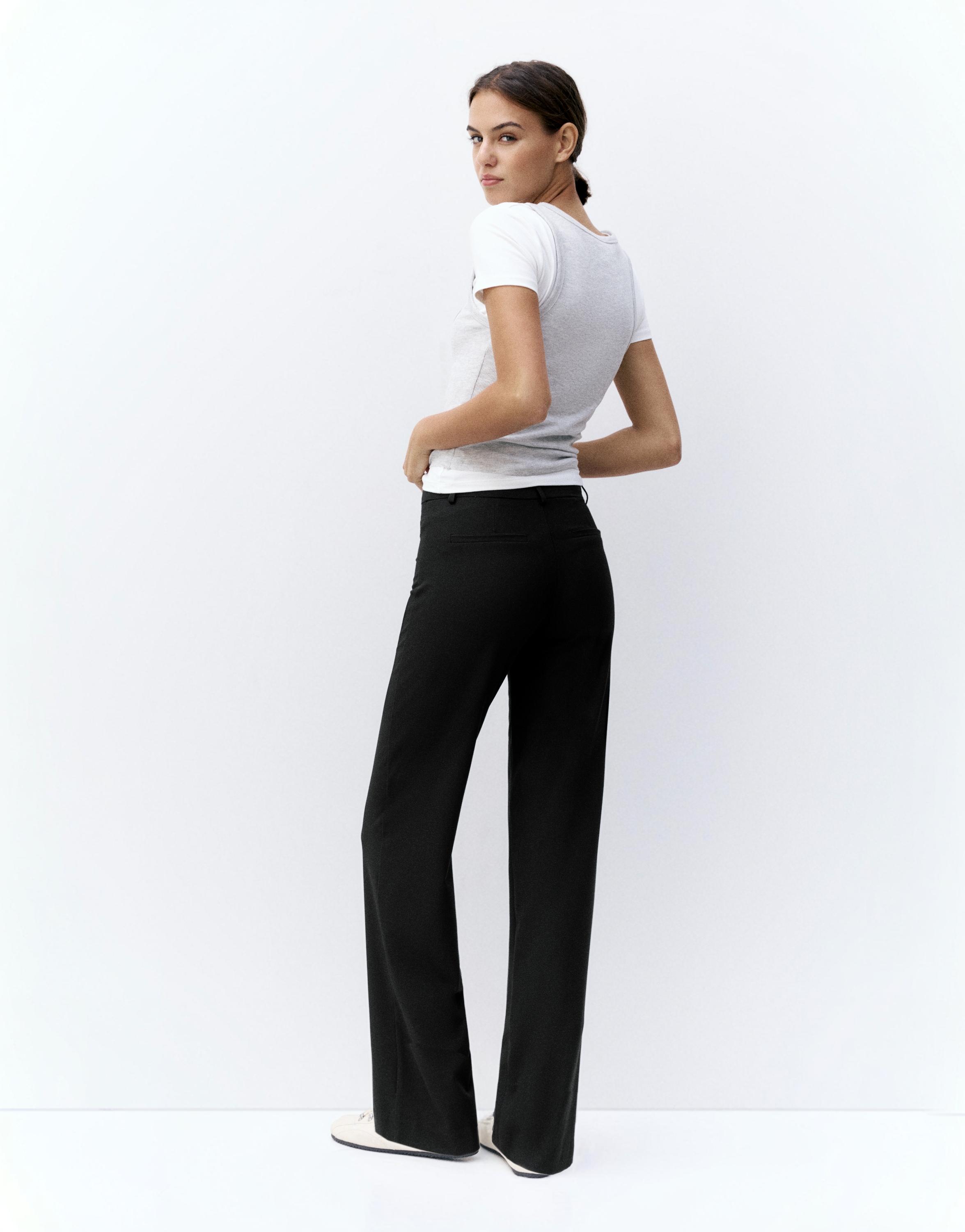 Straight-leg smart trousers — Black