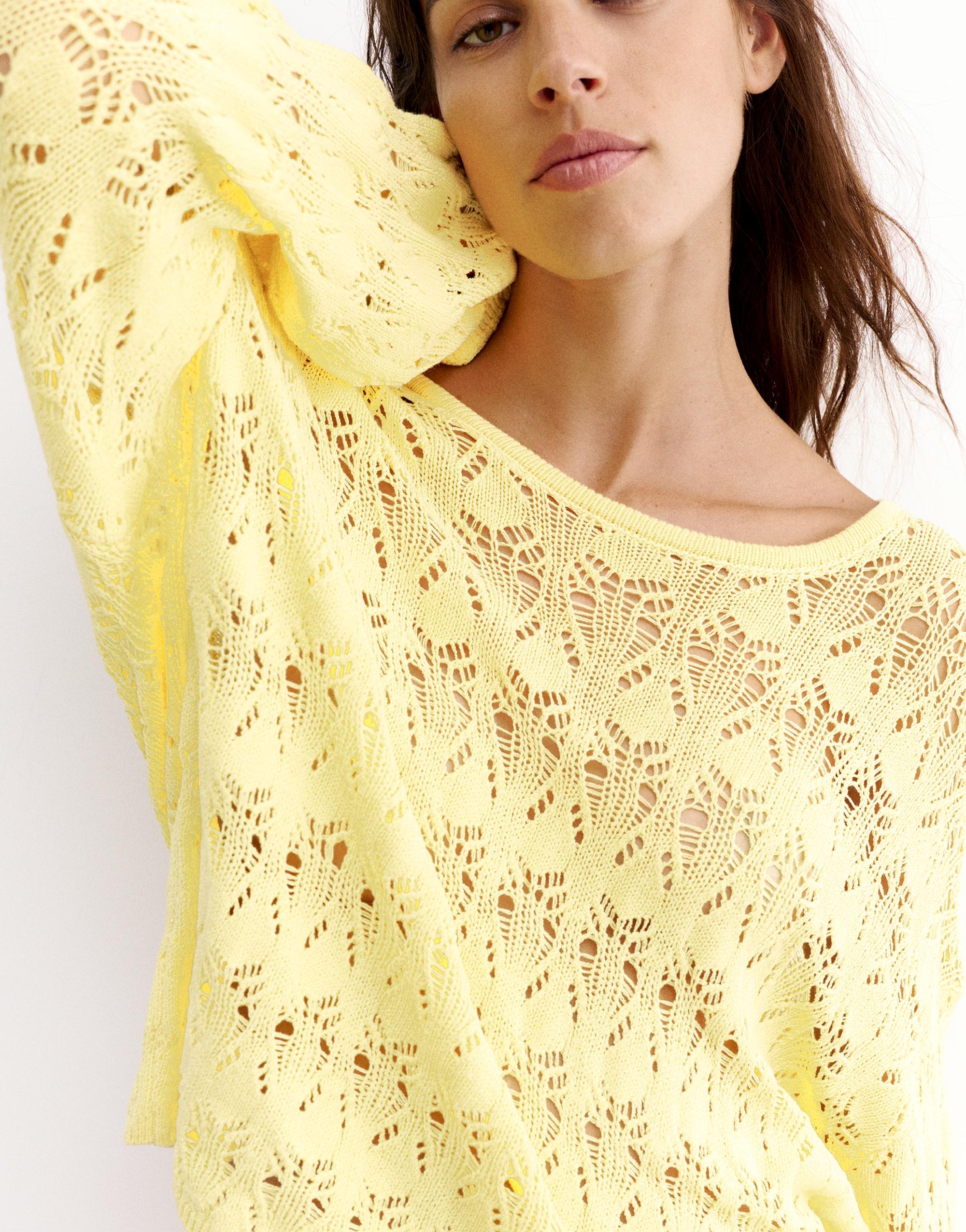 Yellow cutwork jumper — Yellow