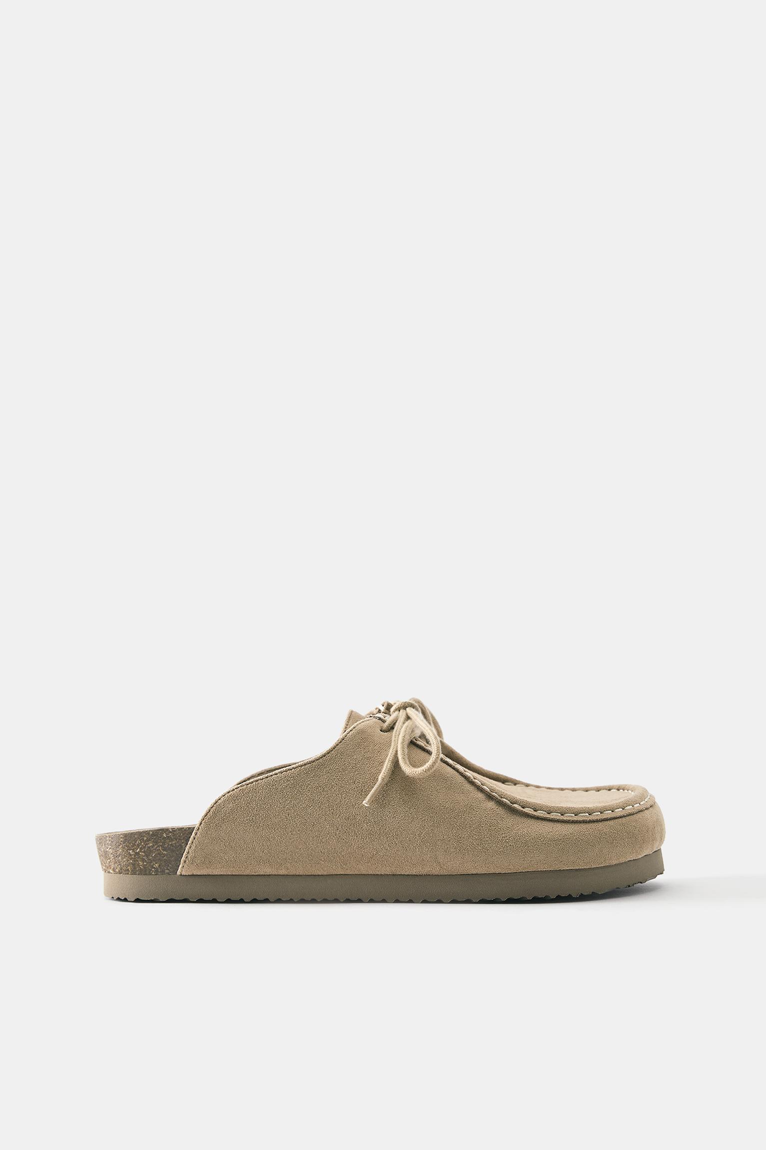Lace-up clogs — Ecru